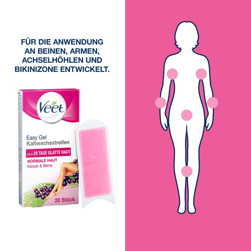 Veet Kaltwachsstreifen »Easy-Gelwax«, (20 St.)