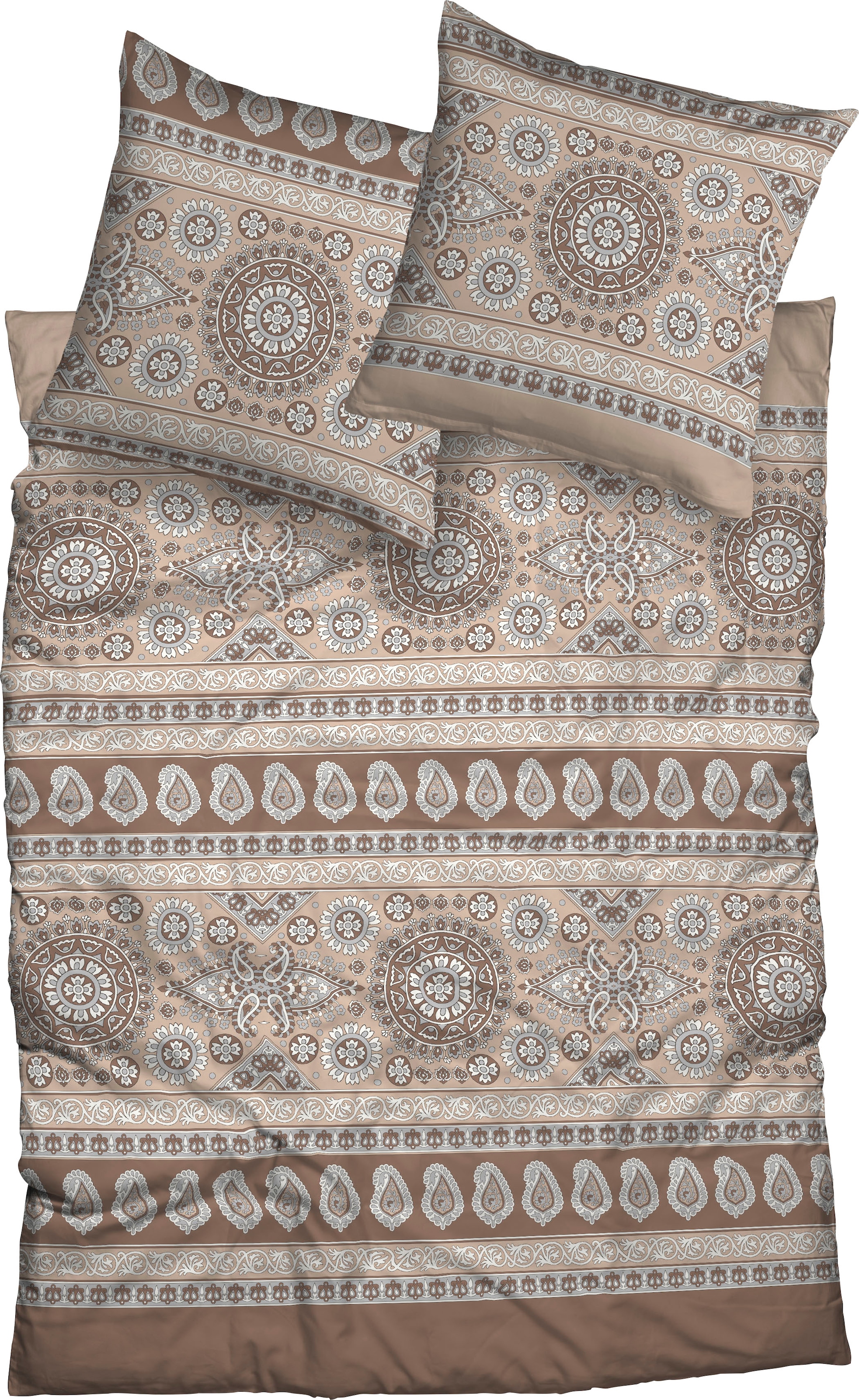 CASATEX Bettwäsche »Lavinia in Biber (Flanell) Qualität, 100% Baumwolle, Bett- und Kopfkissenbezug mit Reißverschluss, wärmende Winterbettwäsche, ganzjährig einsetzbar«, (2 tlg.)