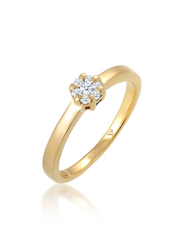 Elli DIAMONDS Verlobungsring »Blume Verlobung Diamant (0.12 ct.) 585 Gelbgold« kaufen
