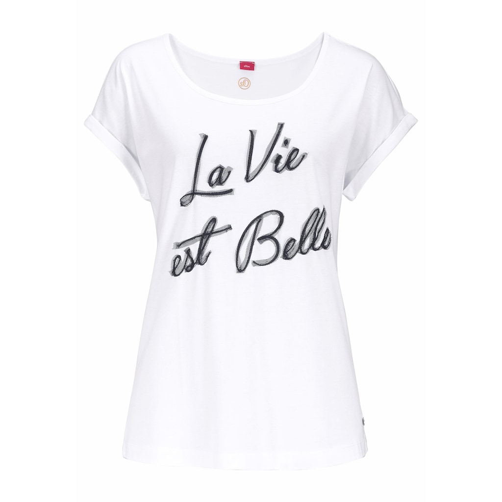 s.Oliver Pyjama »La Vie est Belle«, im Schwarz-Weiß-Design