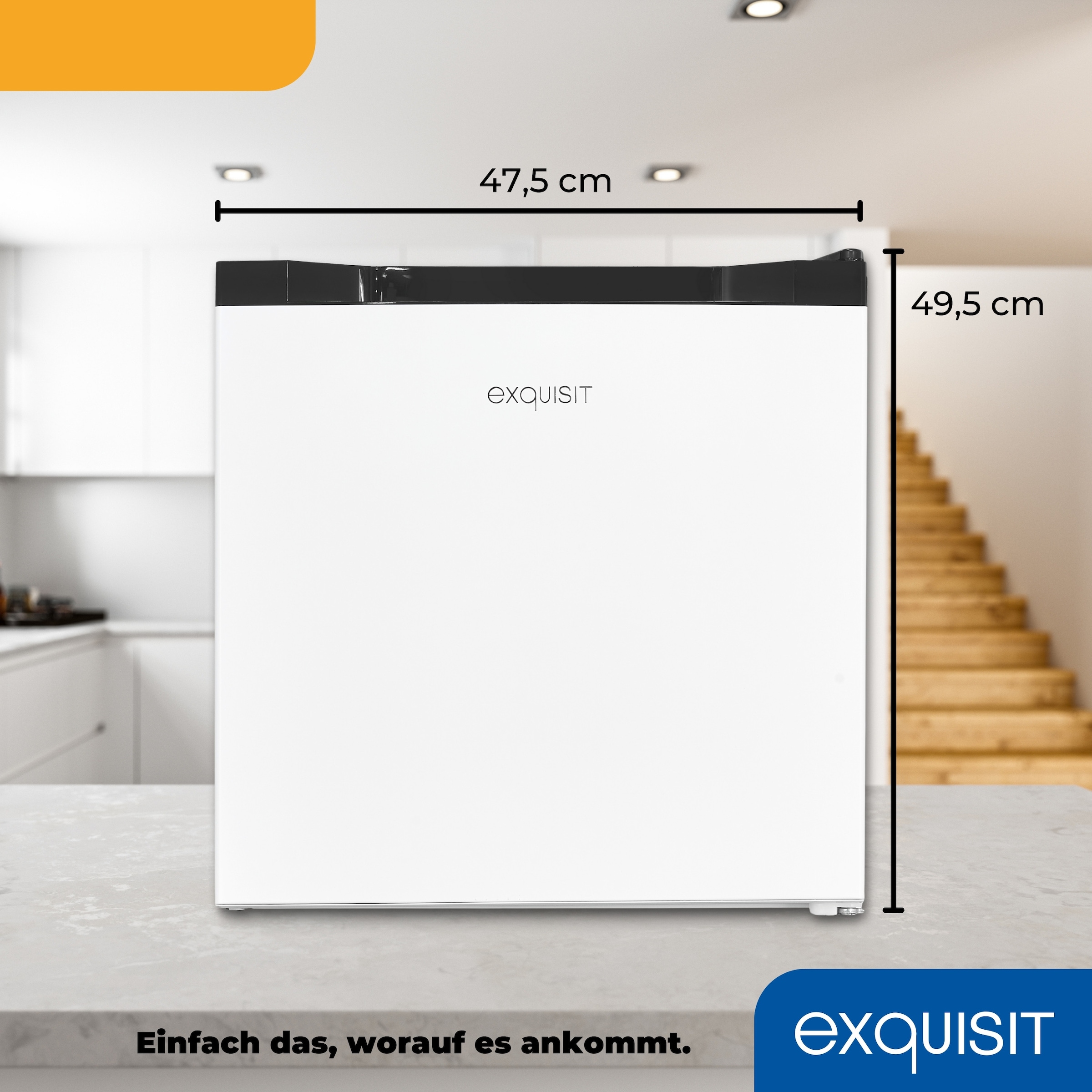 exquisit Gefrierschrank »GB40-050C weiss« 49,5 cm hoch 47,5 cm breit Kompakt & leise |Thermostat für Temperaturwahl | 4 Sterne Gefrieren