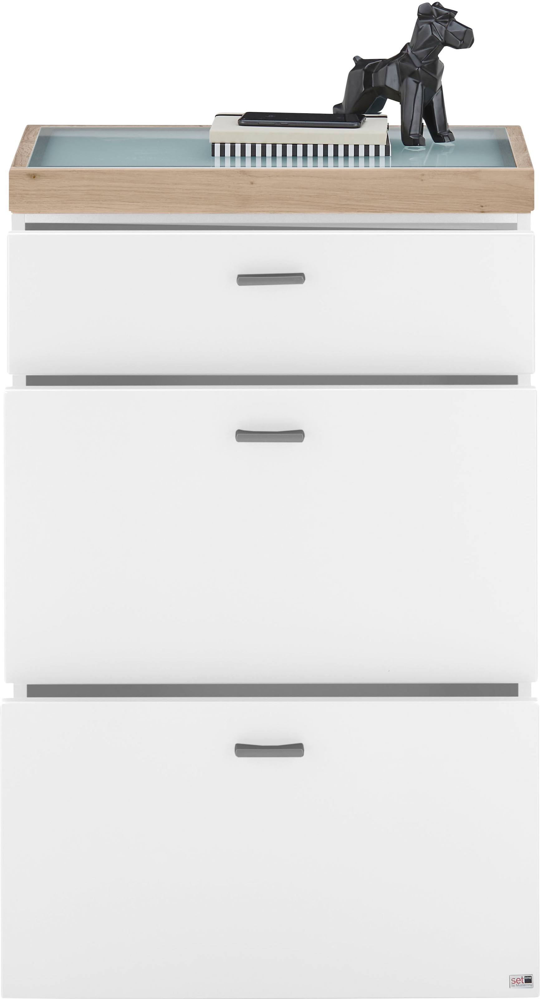 set one by Musterring Sideboard »Lancaster Dielen«, inklusive LED-Beleuchtung, in 2 Farben erhältlich, B 61 x H 104 cm