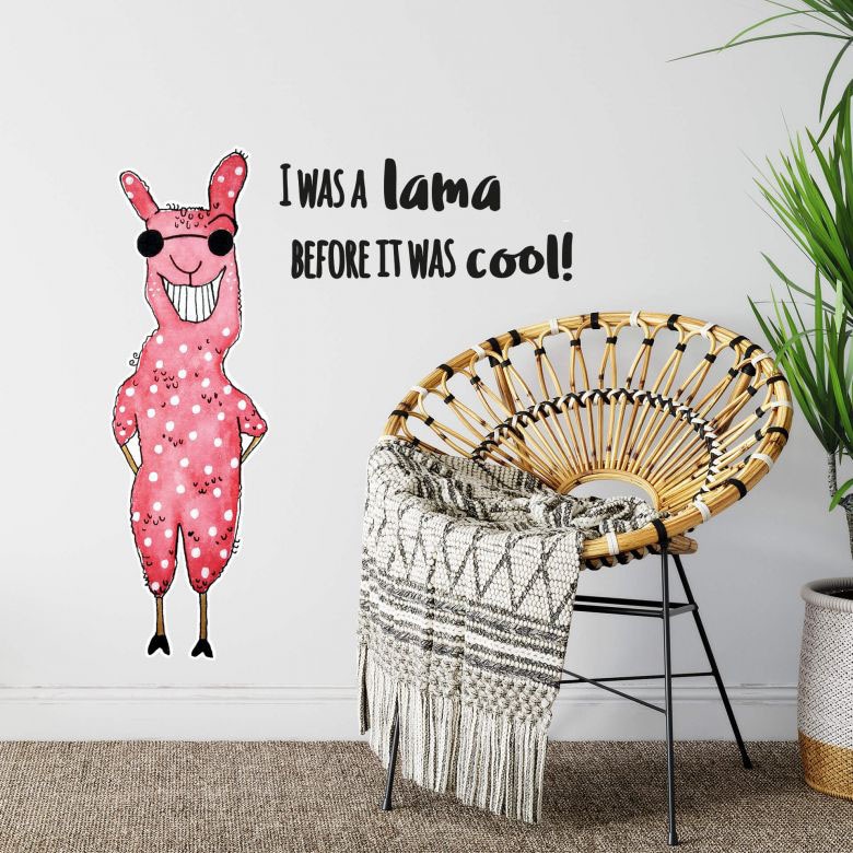Wall-Art Wandtattoo »Lebensfreude bestellen bequem St.) cooles Lama«, - (1
