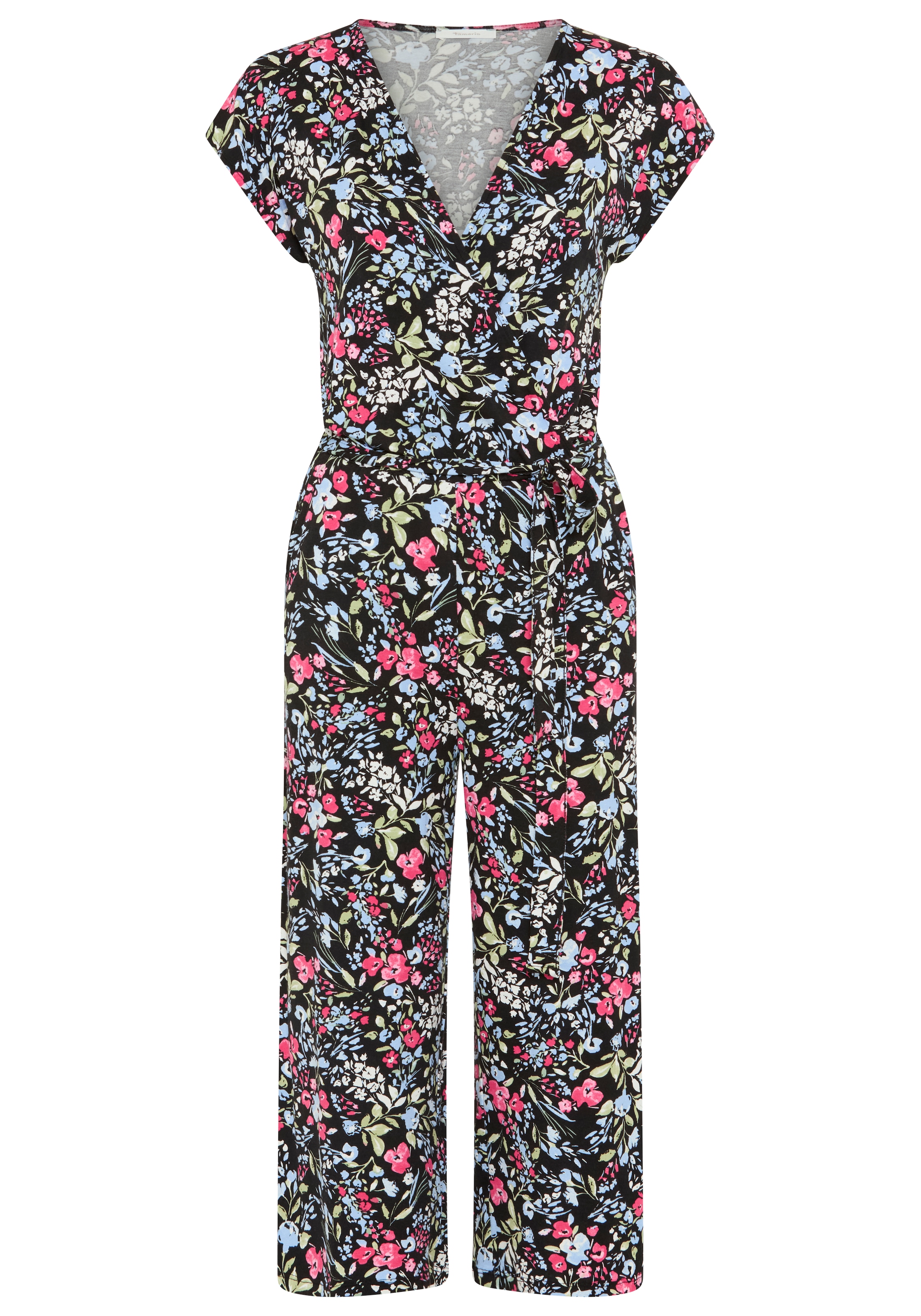 Tamaris Culotte-Overall mit Bindegürtel und modernem Muster