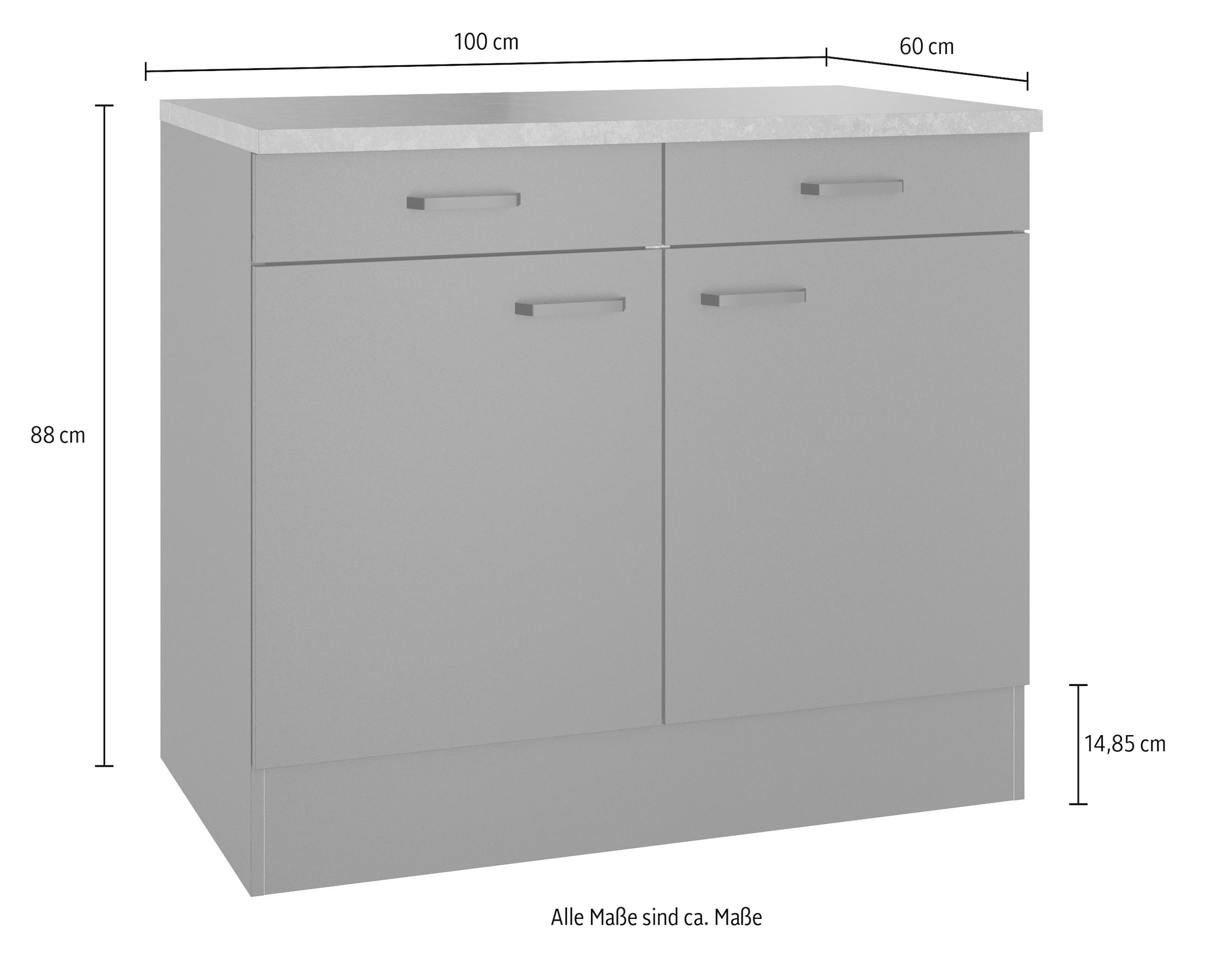OPTIFIT Unterschrank »OPTImulti« Breite 100 cm, Tiefe 60 cm, mit 2 Türen, 2 Schubkästen, 1 Einlegeboden