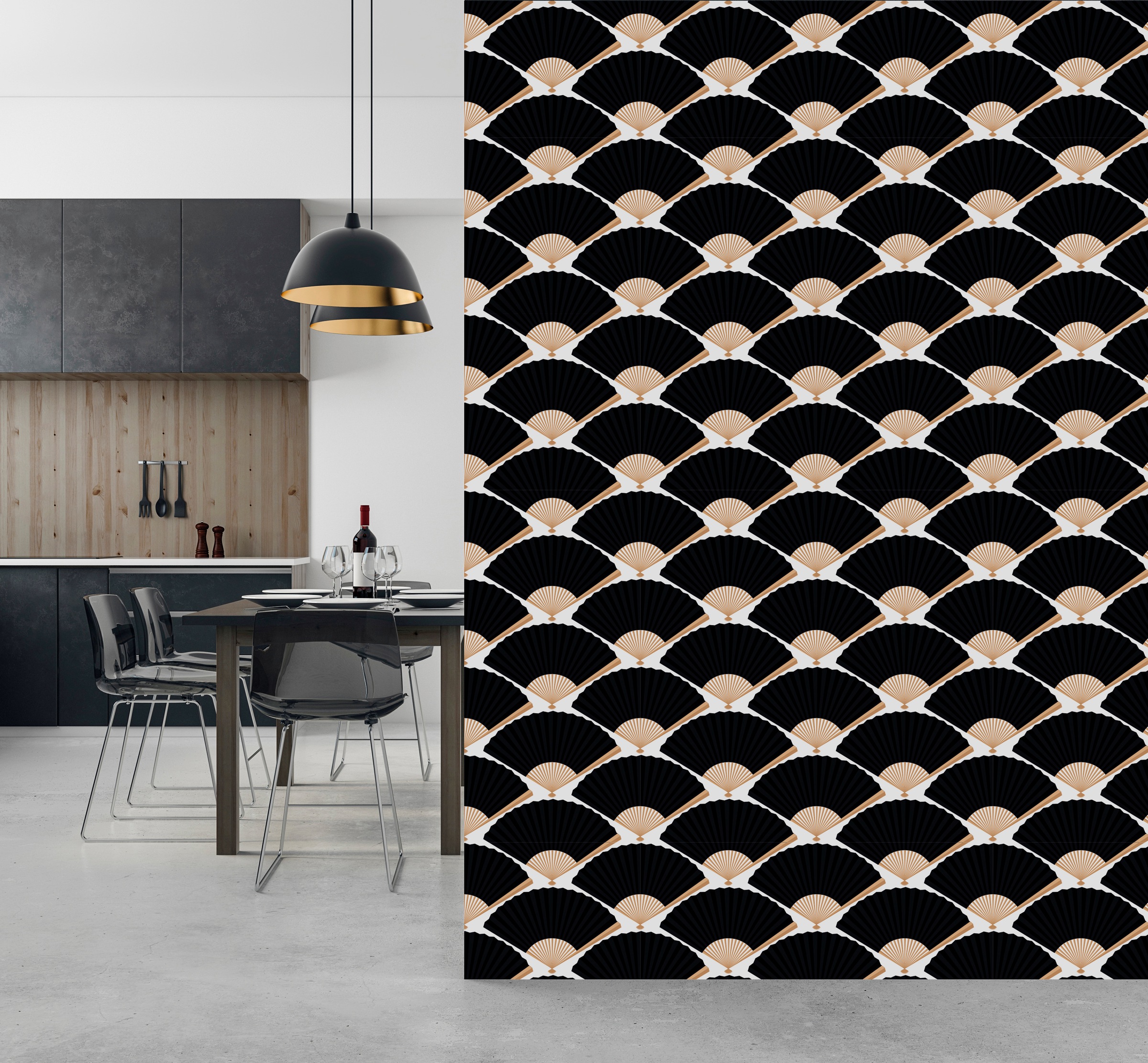 queence Vinyltapete »Ashton« Farbverlauf | abstrakt | bedruckt | gemustert glatt 90x250cm, selbstklebend, kinderleichte Anbringung, , Sticker