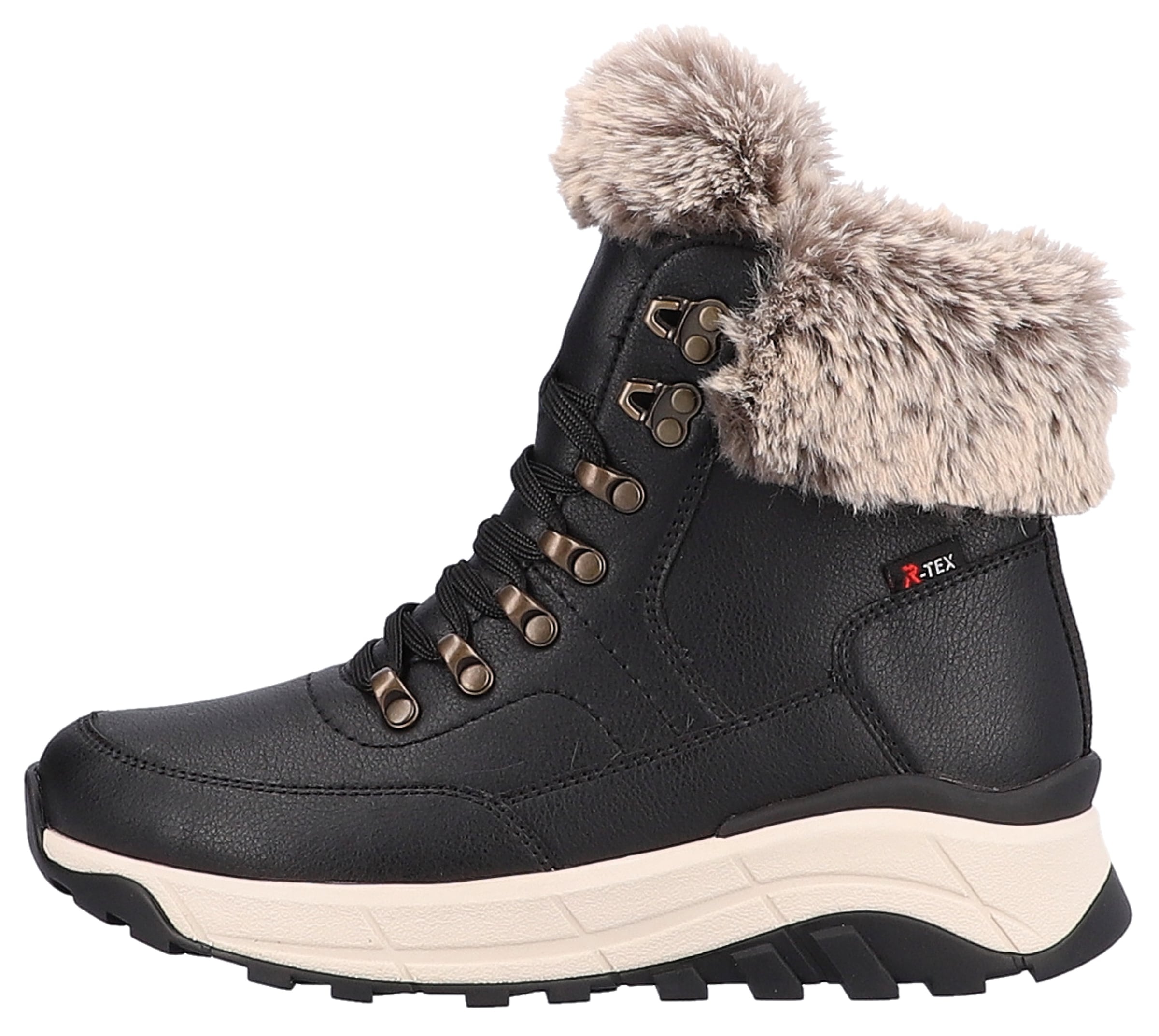 RIEKER Sport Winterboots, Hightop Sneaker, Schnürboots, Winterschuh mit Lammwollfutter