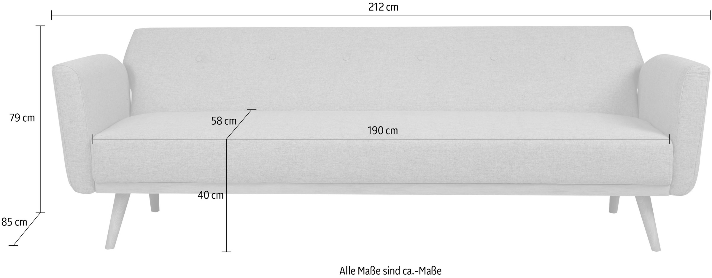 SalesFever Schlafsofa »Komfortables Schlafsofa zum Entspannen«, Knopfheftung an der Rückenfläche