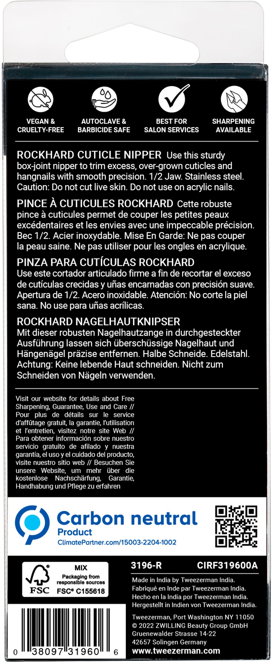 TWEEZERMAN Nagelhautzange »TWEEZERMAN | Rockhard Cuticle Nipper: Nagelhautzange«