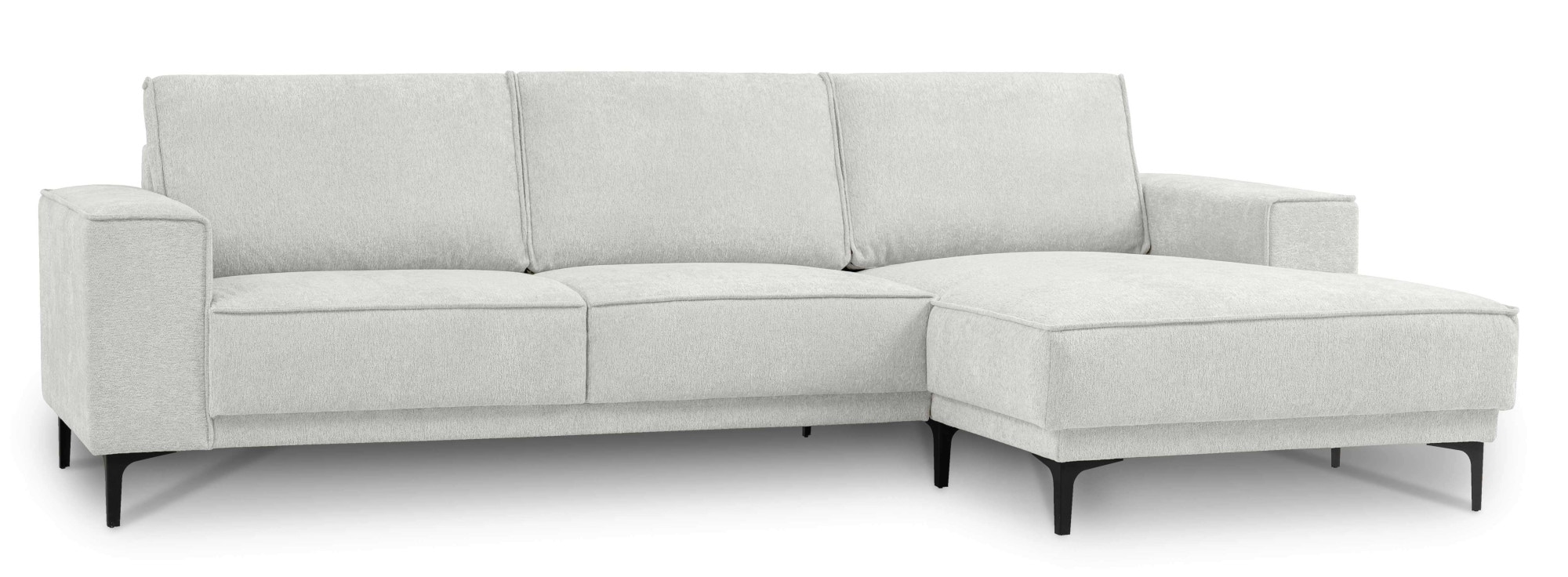 OTTO home Ecksofa »OLAND Struktur L-Form, B: 280 cm, Skandi-Design« L-Form, 280 cm, Wellenunterfederung, Skandi-Design, Metallfüße