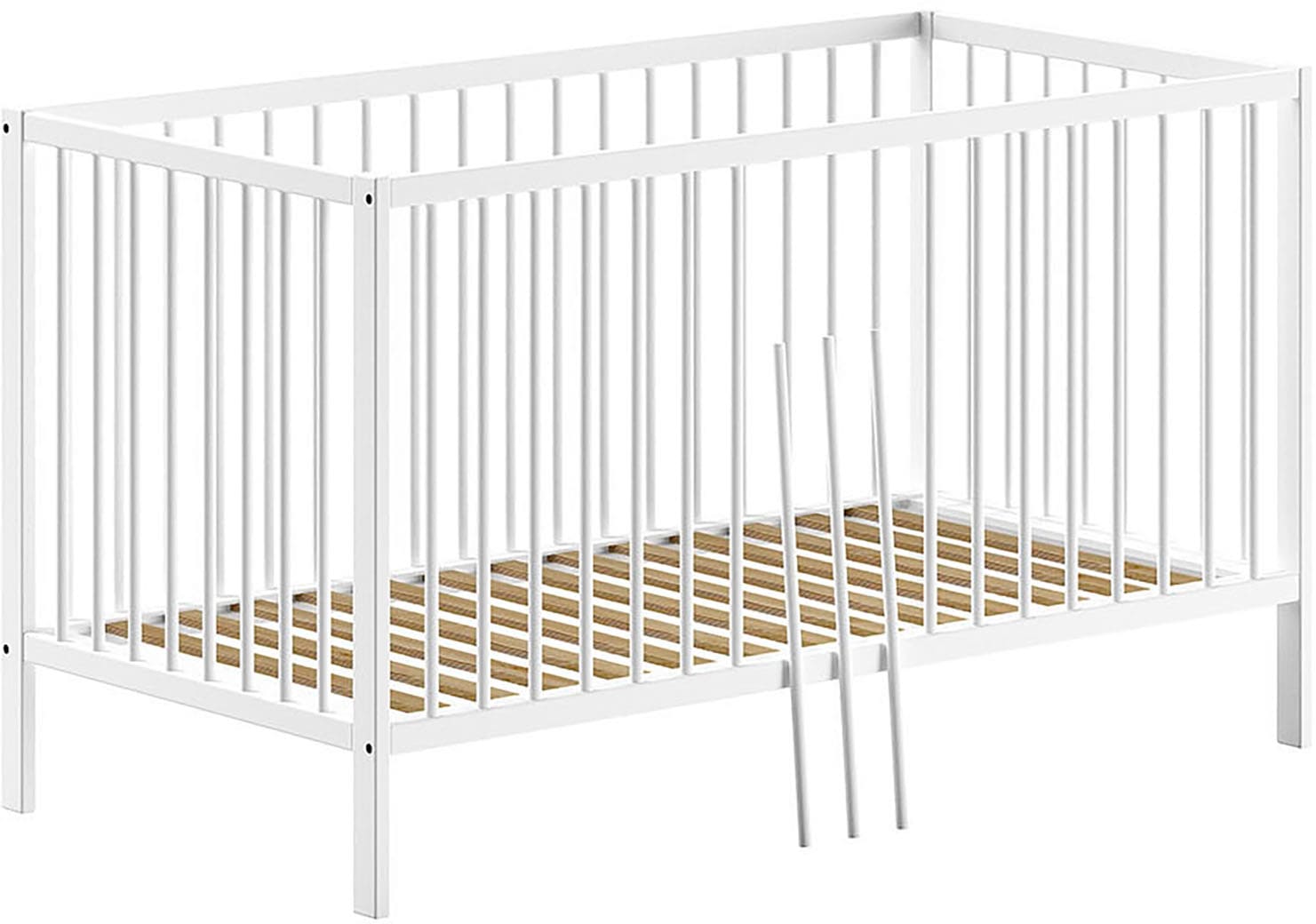 Vipack Babybett »Dino 70/140 mit 3-fach verstellb. Lattenrost, inkl. 3 Schlupfsprossen«, aus massiver Buche, umbaubar zum Juniorbett, wahlweise in 3 Farben