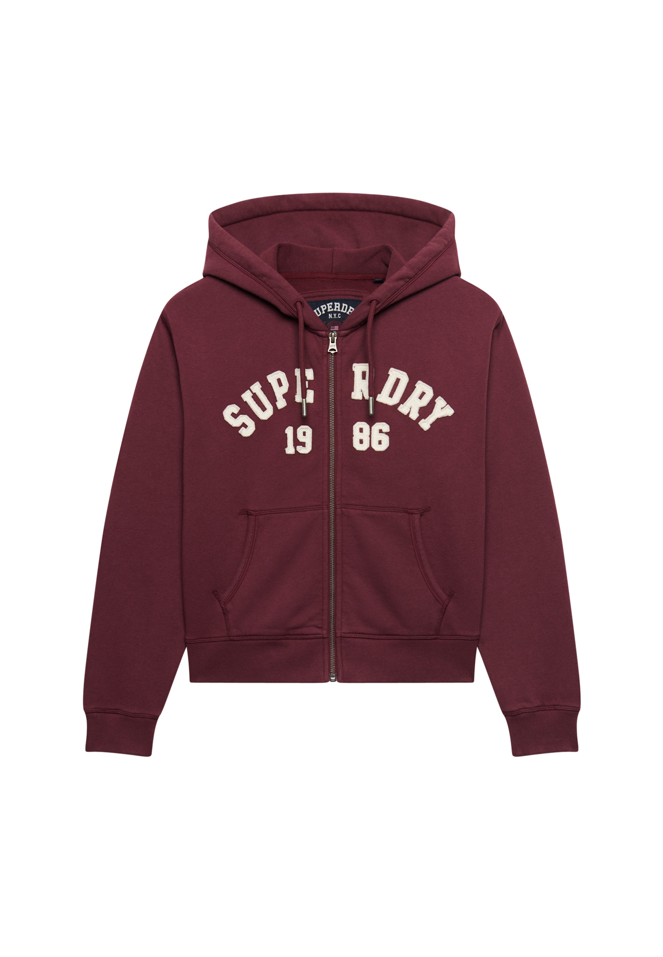 Superdry Kapuzensweatjacke »ATH ESS RELAXED CROP ZIPHOOD« Baumwollmischung