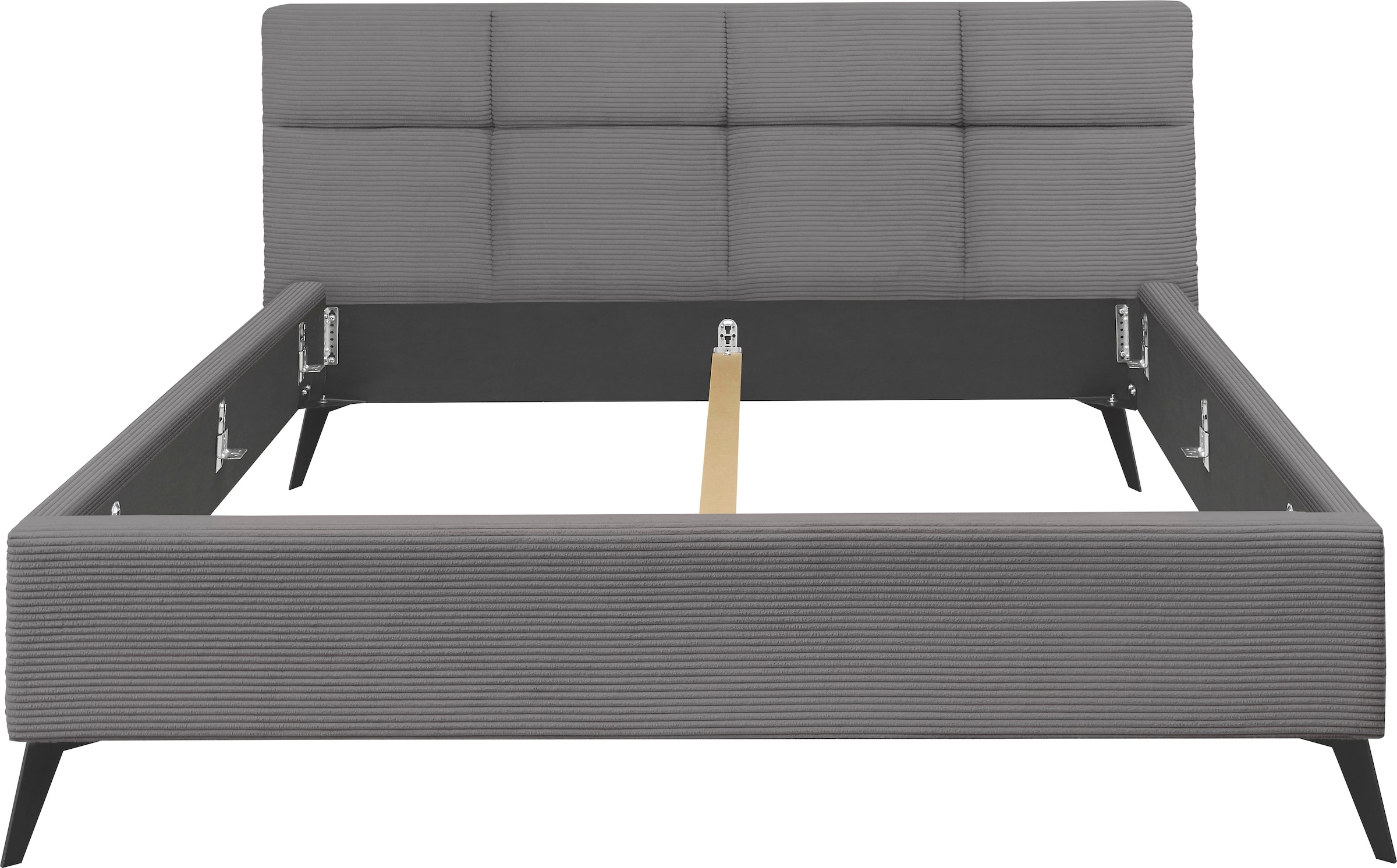 set one by Musterring Polsterbett »Cary« wahlweise mit Matratze und Lattenrost, Füße Metall schwarz