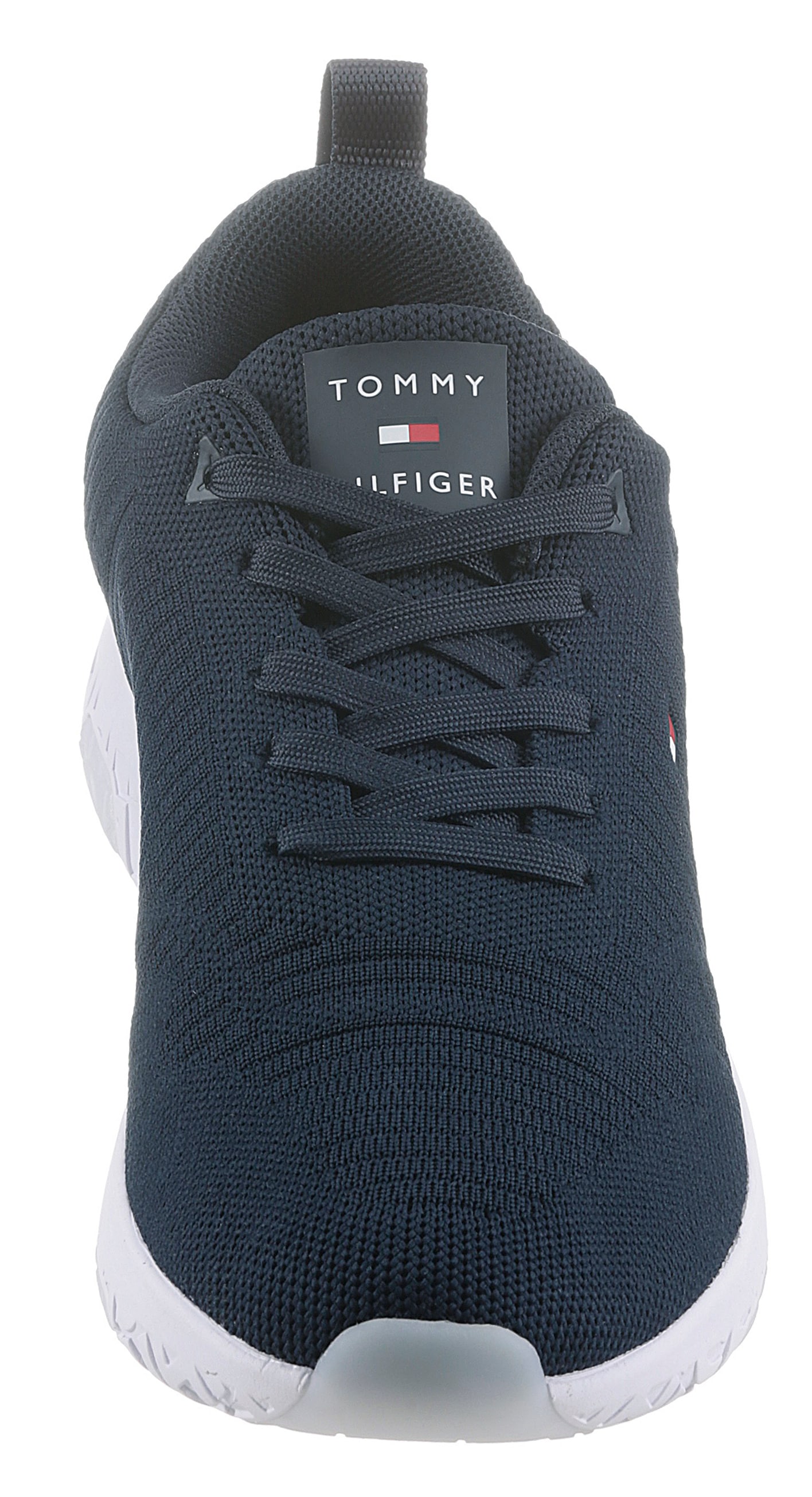 Tommy Hilfiger Sneaker »CORPORATE KNIT RIB RUNNER«, mit seitlicher Logoflagge, Freizeitschuh, Halbschuh, Schnürschuh