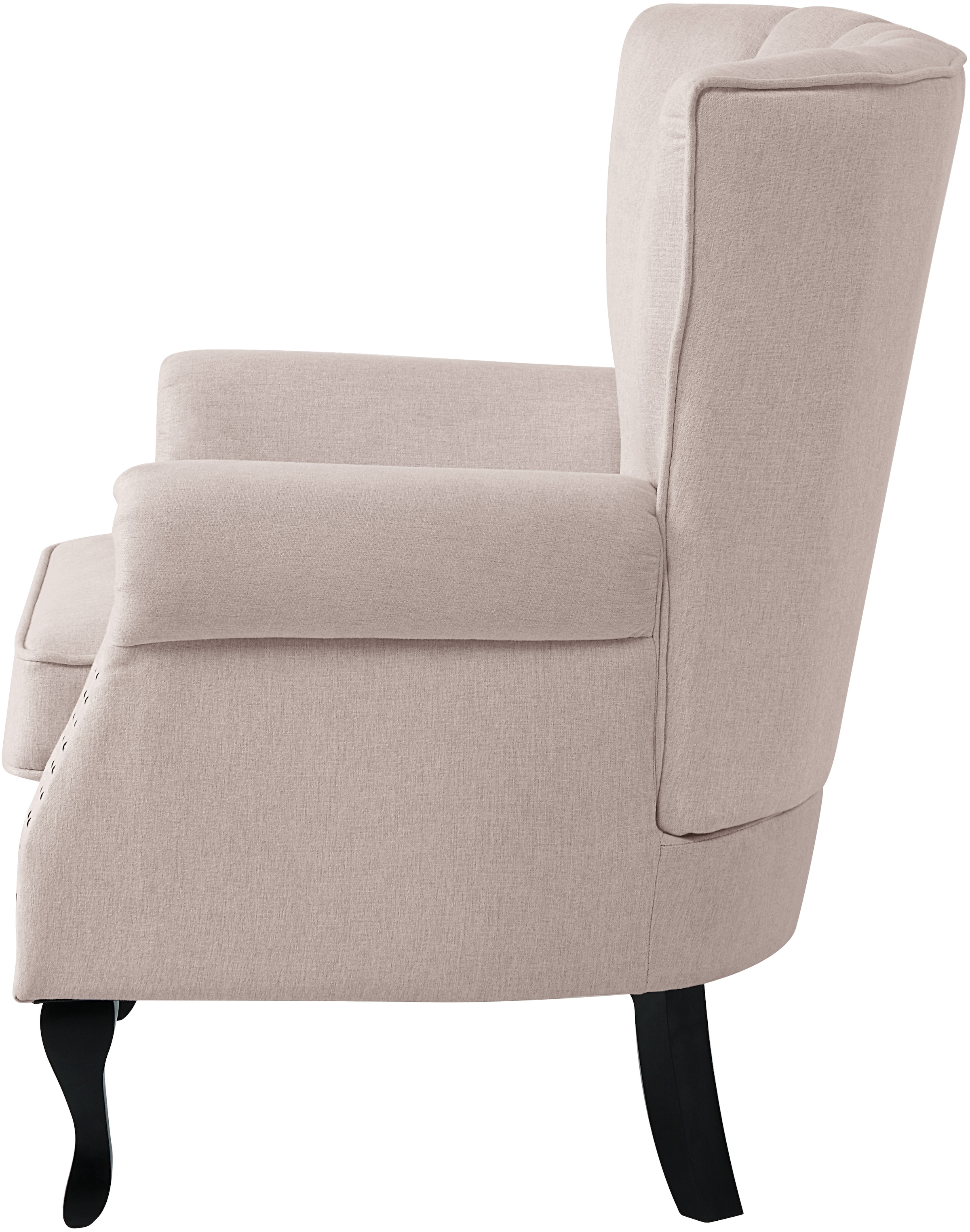 ATLANTIC home collection Sessel »TONI«, modern mit Nieten und hoher Rückenlehne