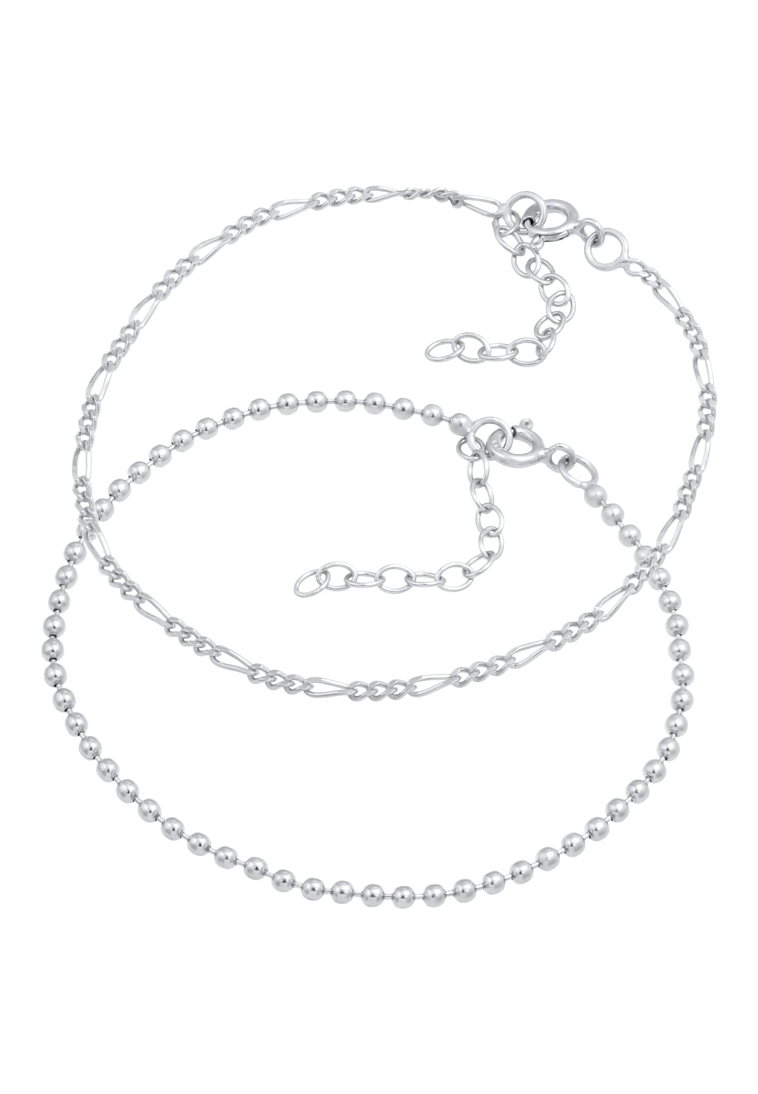 Elli Armkette »Armband Armkettchen-Set Figaro Kugel Basic 925 Silber«