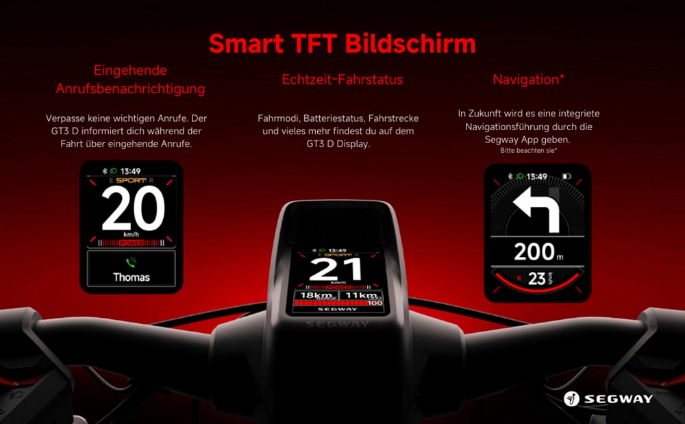 ninebot by Segway E-Scooter »GT3 D«, mit Straßenzulassung, 95 km Eco Modus Reichweite, 150 kg Tragfähigkeit