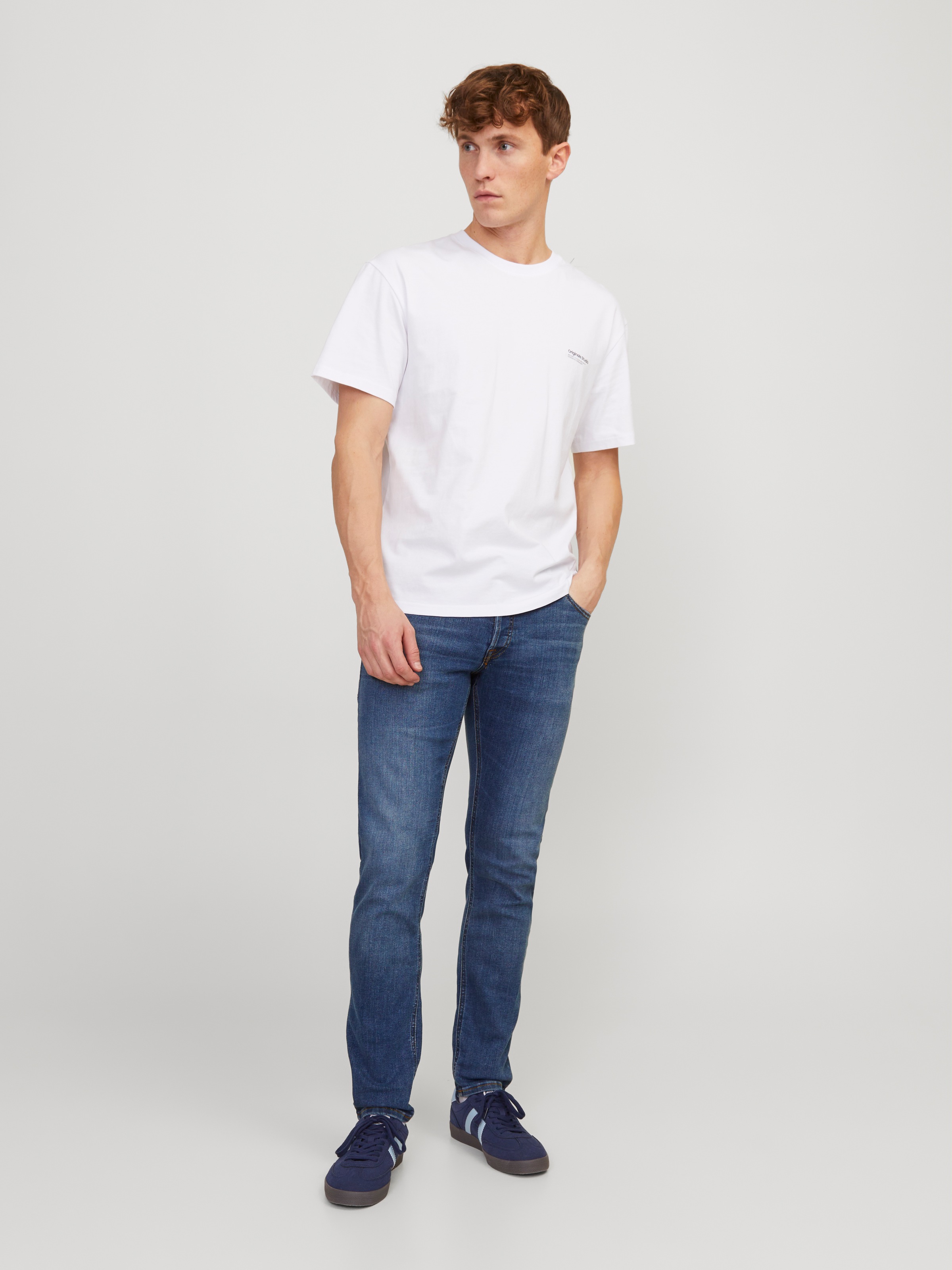 Jack & Jones Slim-fit-Jeans »JJIGLENN  Slim-Fit mit Stretch und praktischer 5-Pocket-Form« mit Abriebeffekten