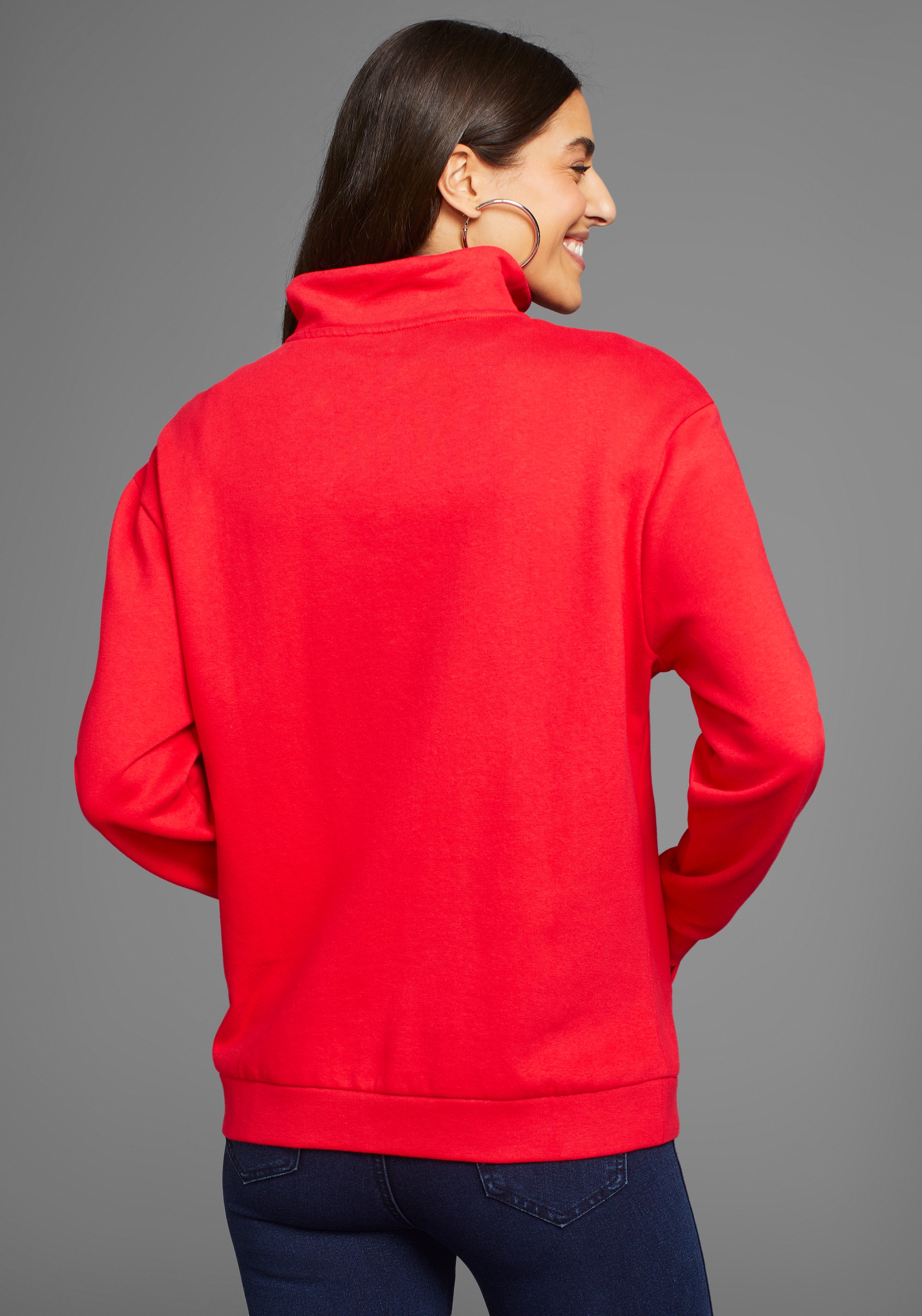 DELMAO Sweatshirt, mit Troyer Kragen - NEUE KOLLEKTION