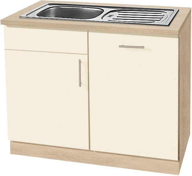 wiho Küchen Spülenschrank »Kiel«, 110 cm breit, inkl. Tür/Griff/Sockel für Geschirrspüler