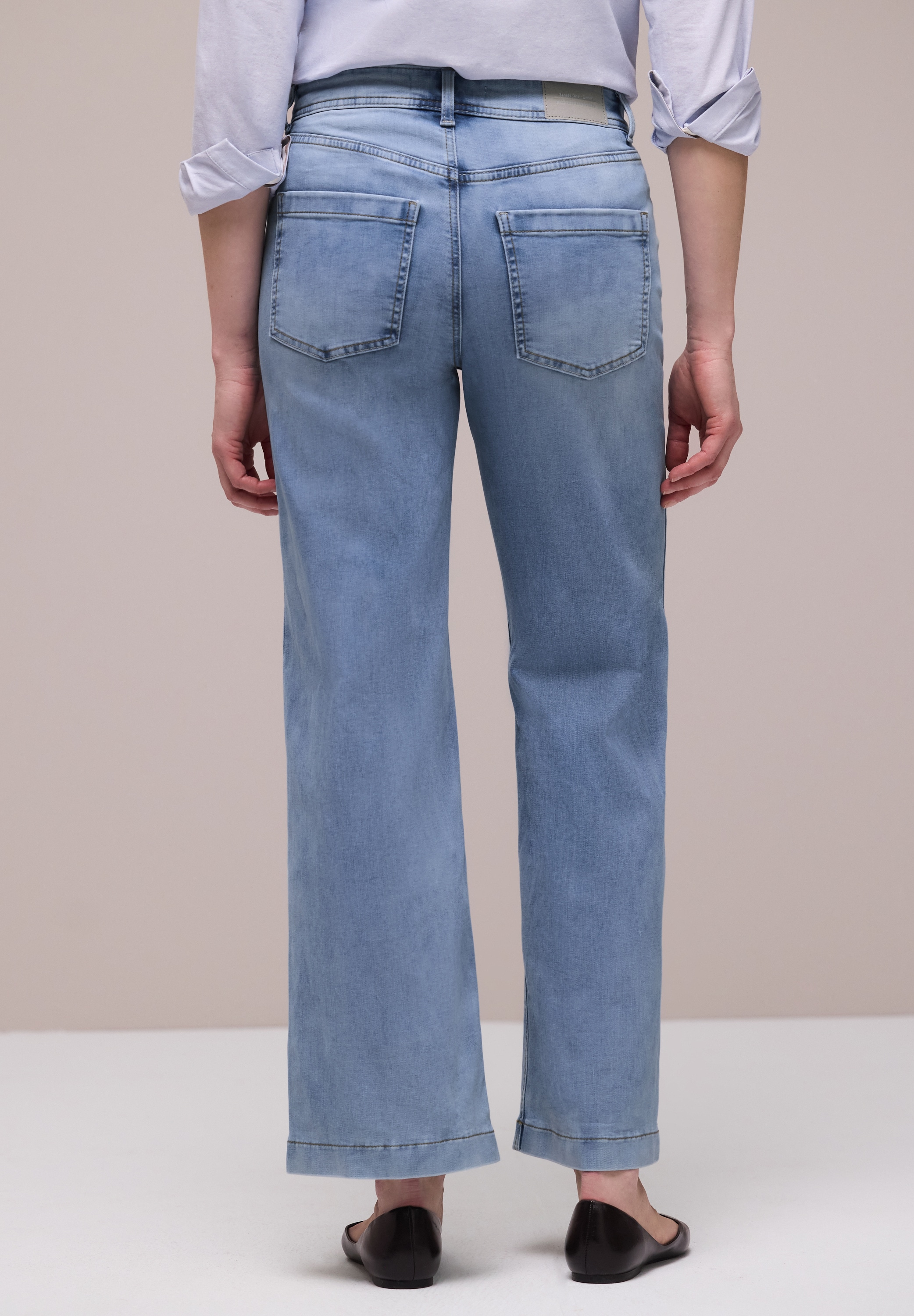 STREET ONE High-waist-Jeans »Style Emee« mit weitem Bein und Viskose mit Stretch