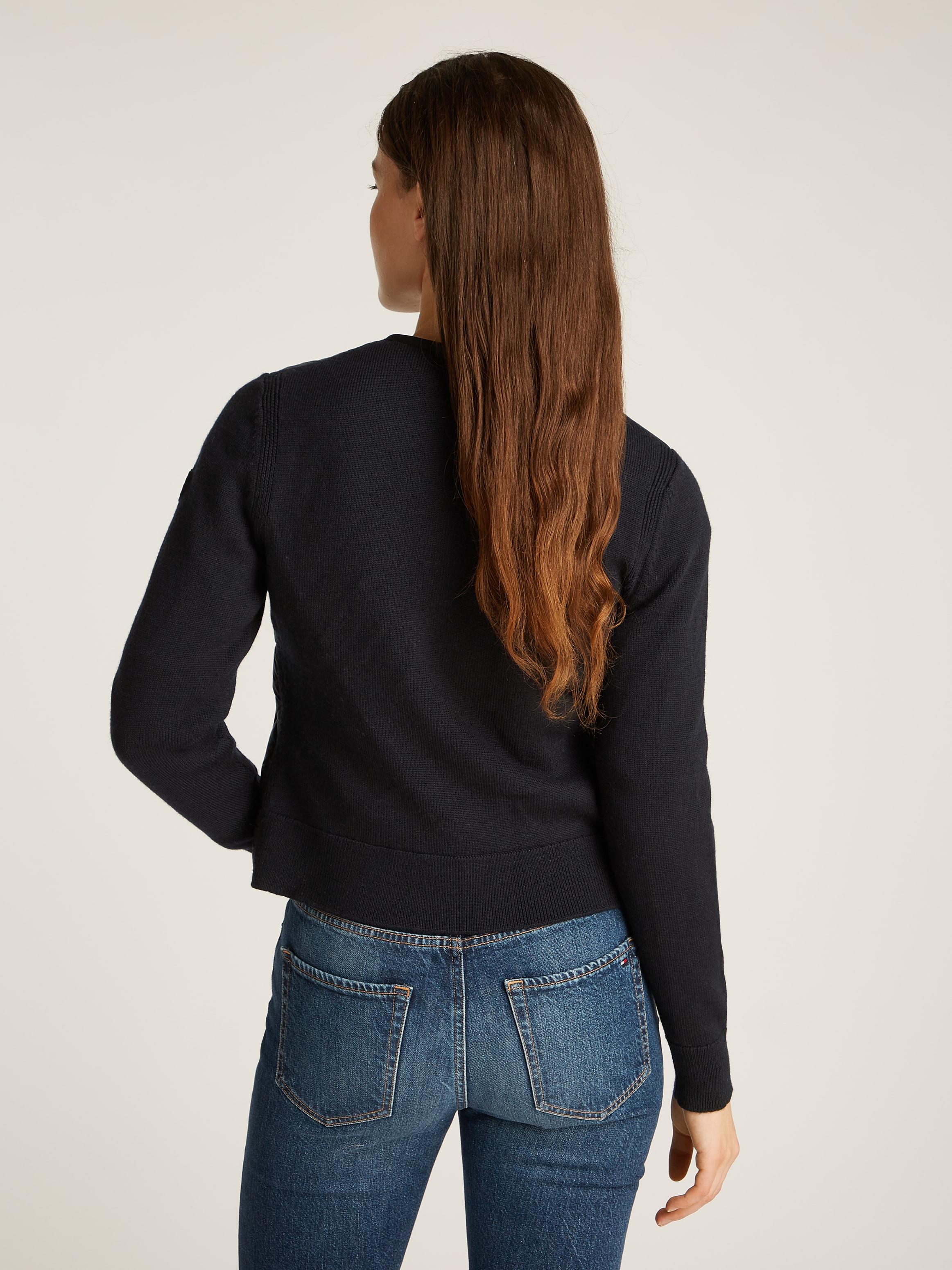 Tommy Hilfiger Steppjacke »UL DOWN KNIT MIX JKT«, mit Strickeinsätzen, Patch