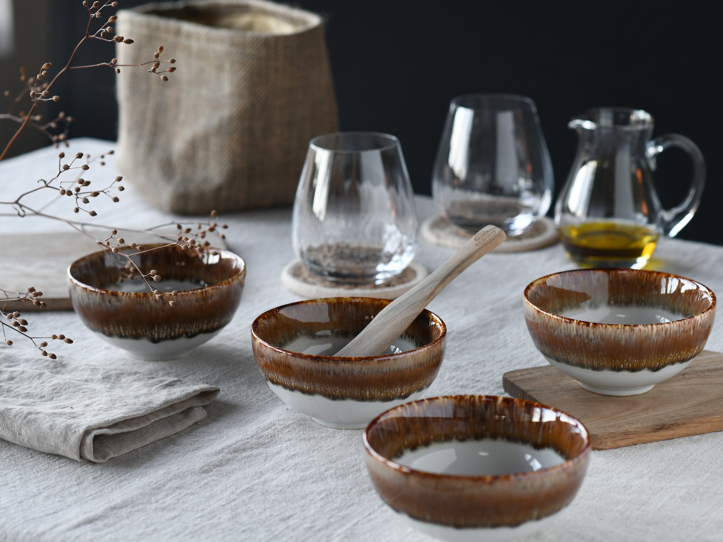 CreaTable Dipschale »Cascade, Schale 6-tlg« 6 Stk. aus Steinzeug Rekativglasur, Healthy Food