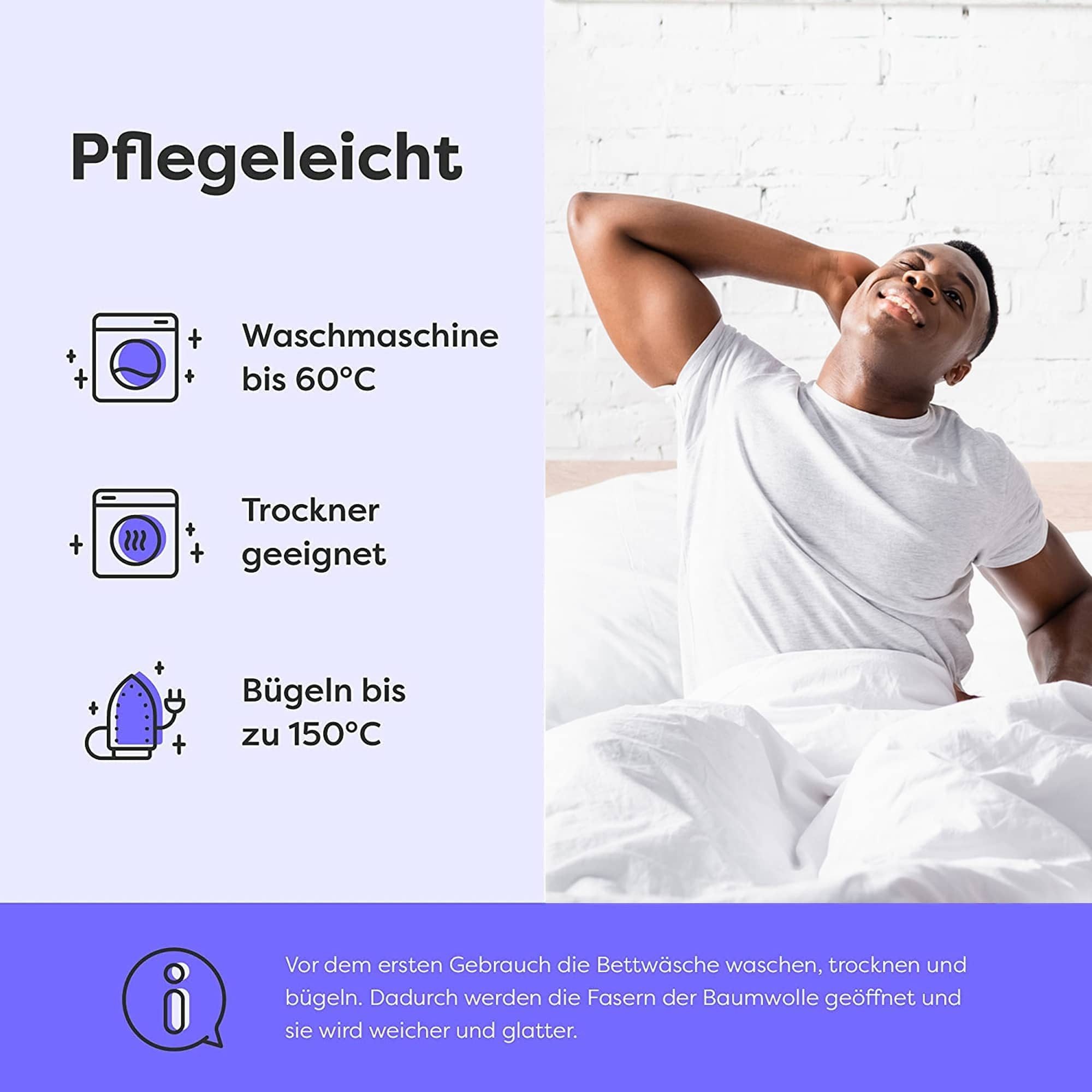 Wolkenfeld Kissenbezug »Renforcé Kissenbezug Baumwolle - Natürlich weiches Schlafgefühl« Größe 80x80, 40x80 und 70x90 cm; versteckter Reißverschluss