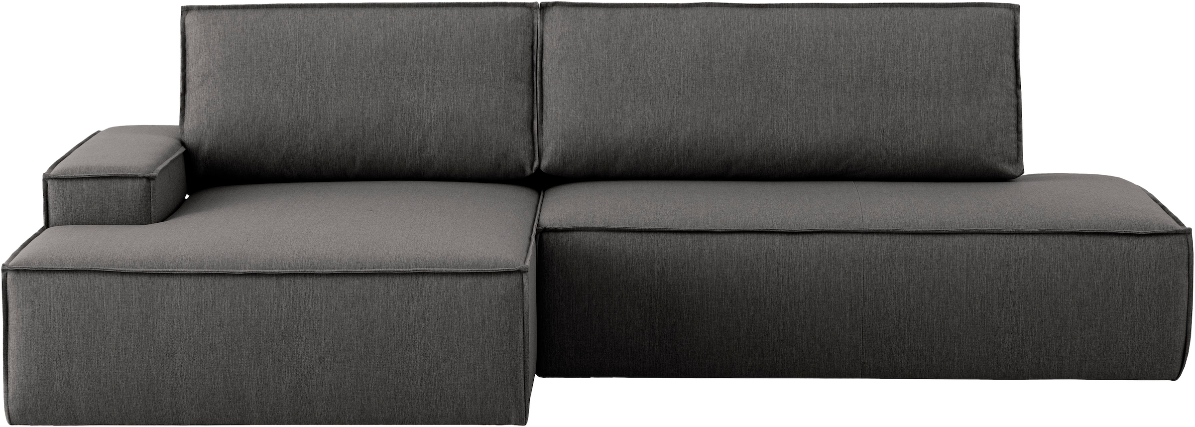 Home affaire Ecksofa »SHERWOOD, Schlafsofa in L-Form offen (275cm), Cord, Leinenoptik«, Schlaffunktion und Bettkasten, Kedernaht, hoher Sitz- & Liegekomfort