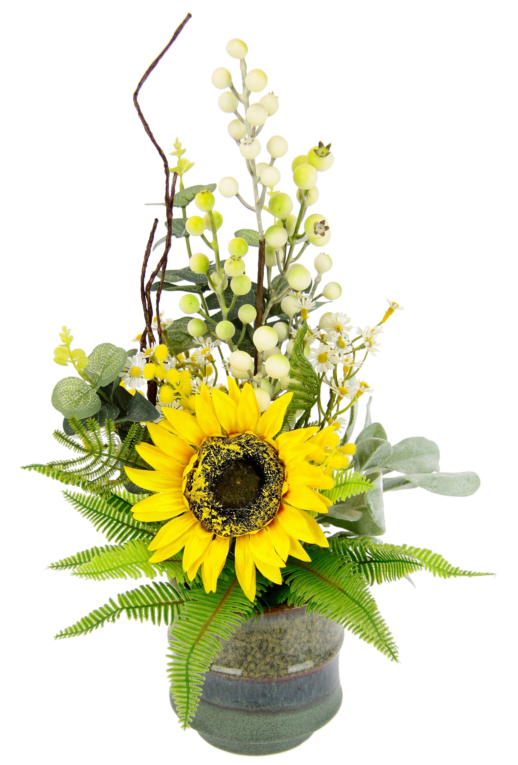 I.GE.A. Kunstblume »Sonnenblume«, Im Blumen kaufen Keramik Tischdeko aus Topf Rechnung auf Arrangement