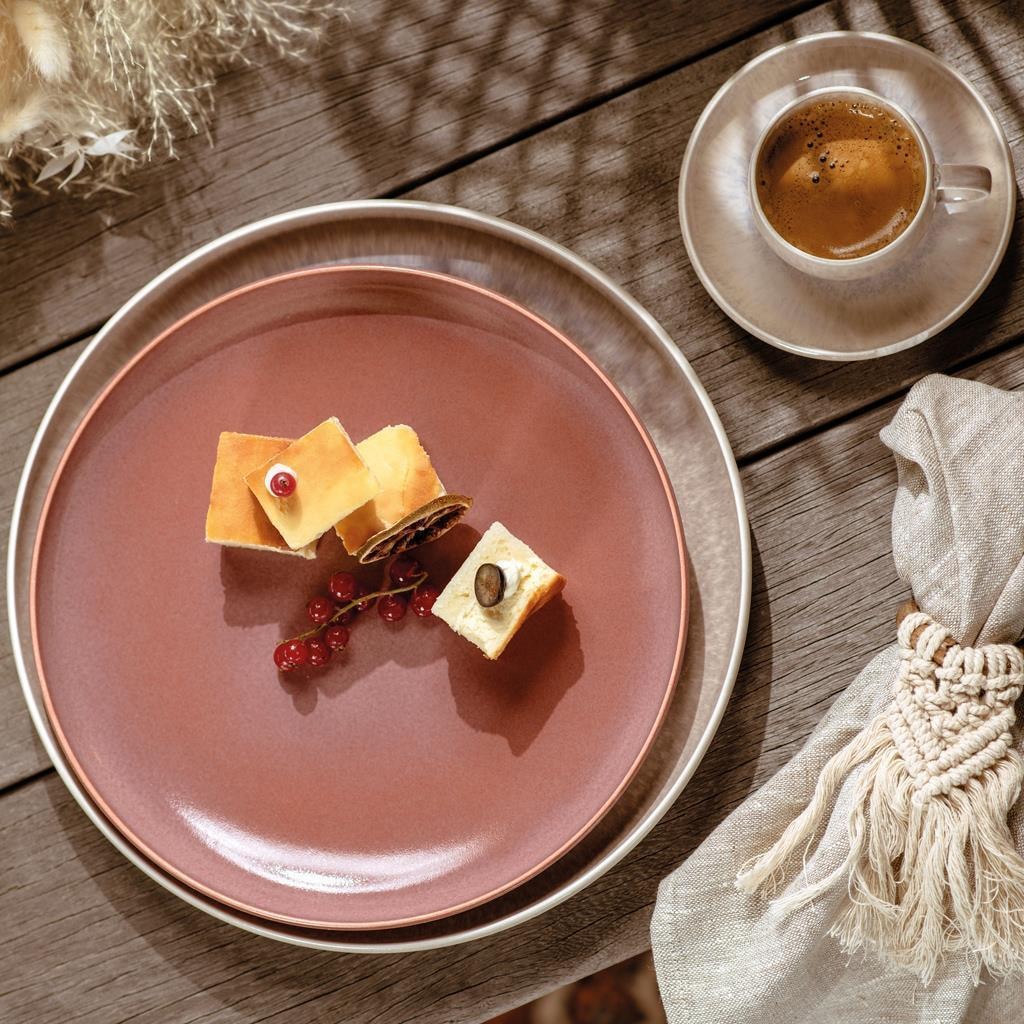like. by Villeroy & Boch Geschirr-Set »Tafelservice Perlemor Sand 12er Set beige« Spülmaschinengeeignet, Mikrowellenfest, Ofenfest