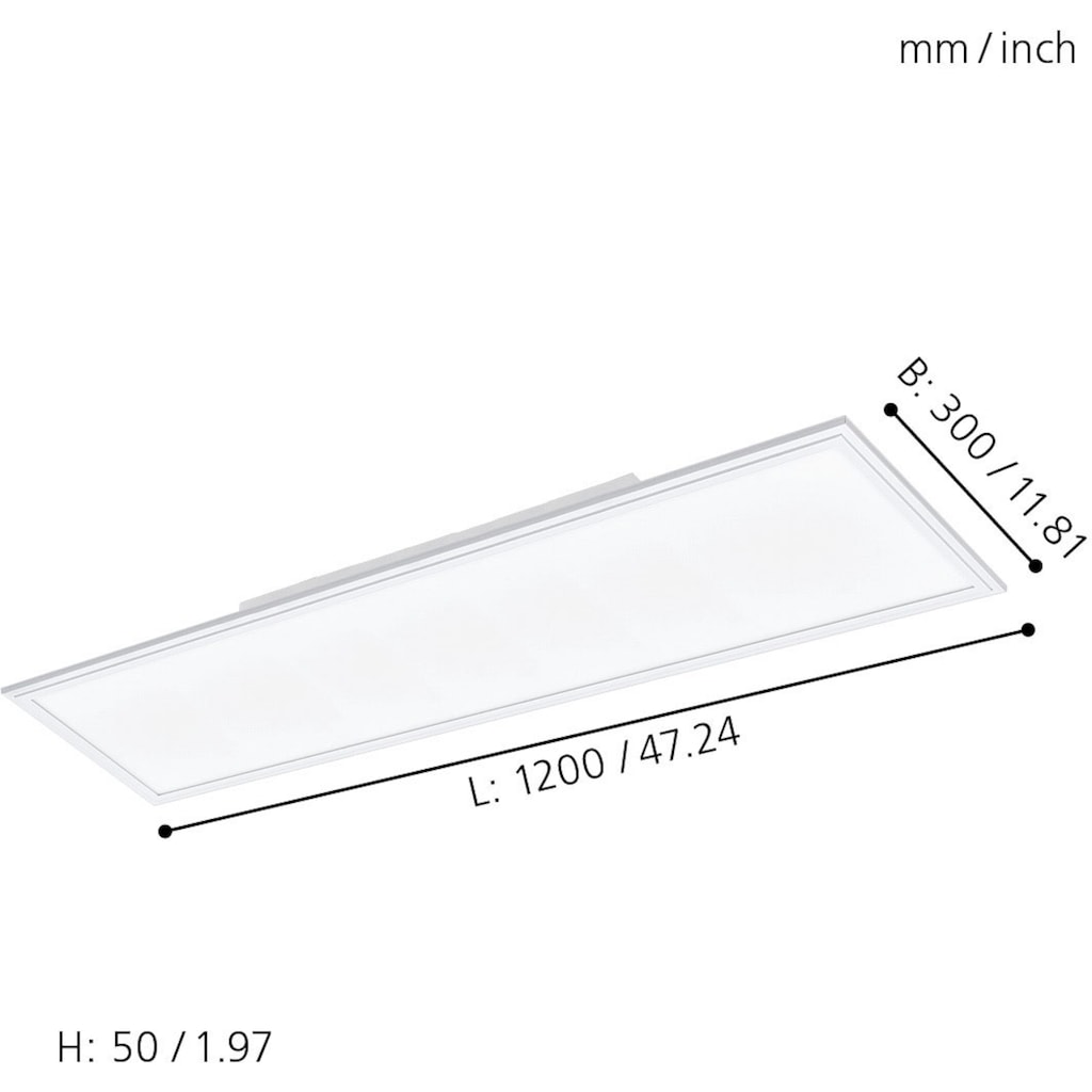 EGLO LED Rasterleuchte »SALOBRENA-C«, 1 flammig-flammig, Panel, Smart Home Deckenlampe, Weiß, 120x30 cm, dimmbar