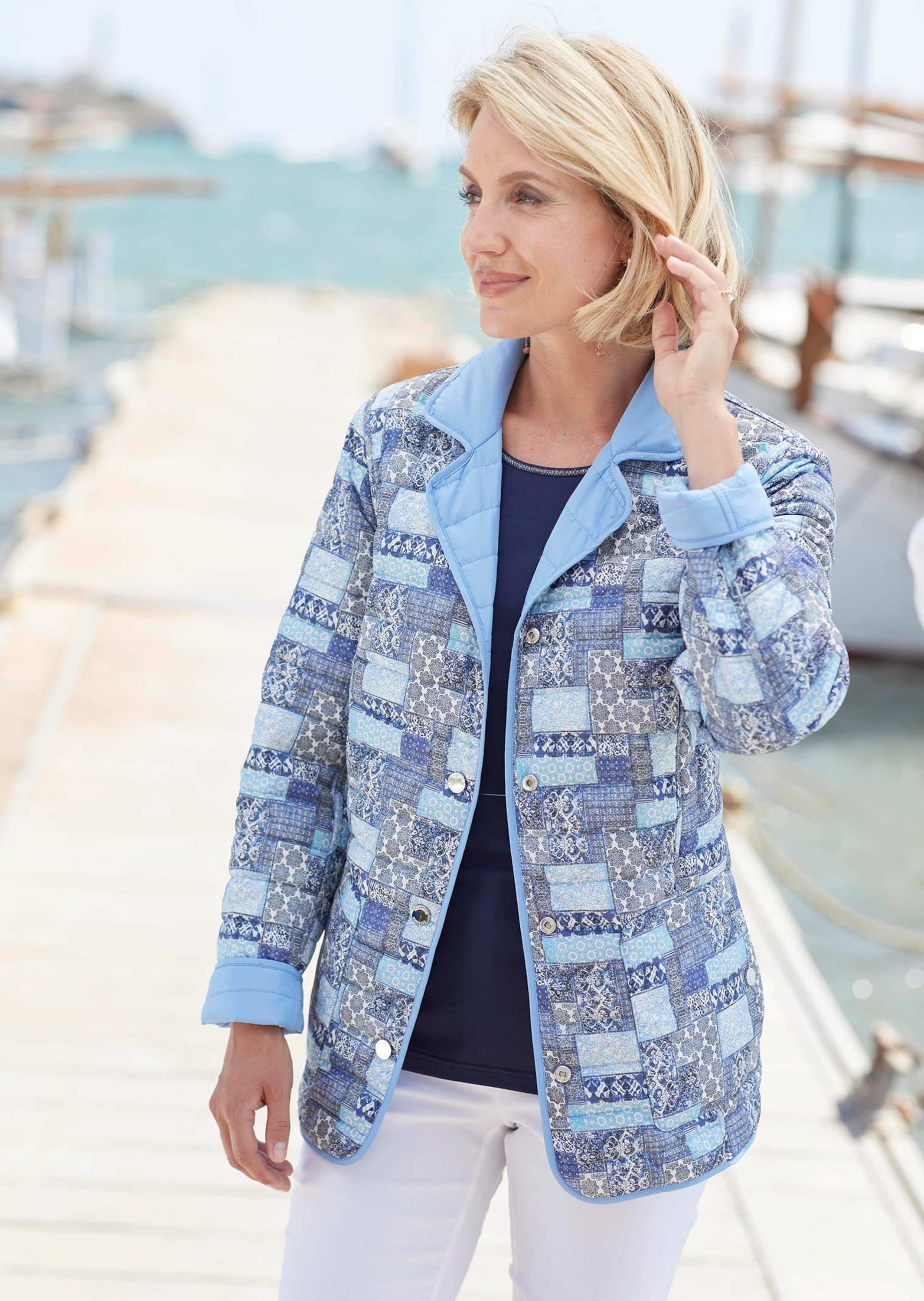 GOLDNER Steppjacke »Kurzgröße Leichte Druck-Steppjacke zum wenden« Jacke kann von 2 Seiten getragen werden