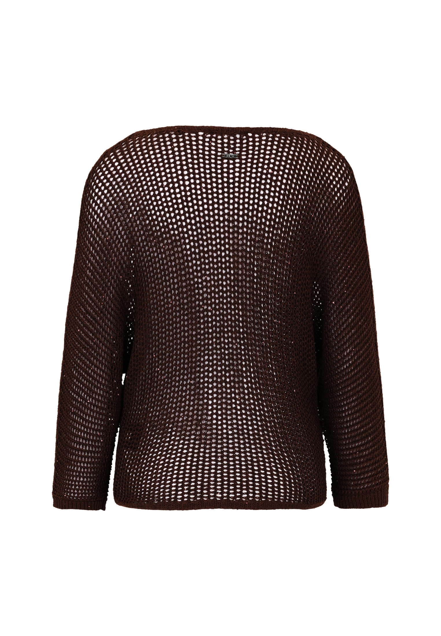 Zero Rundhalspullover »Lochstrick-Pullover mit Glitzersteinen«