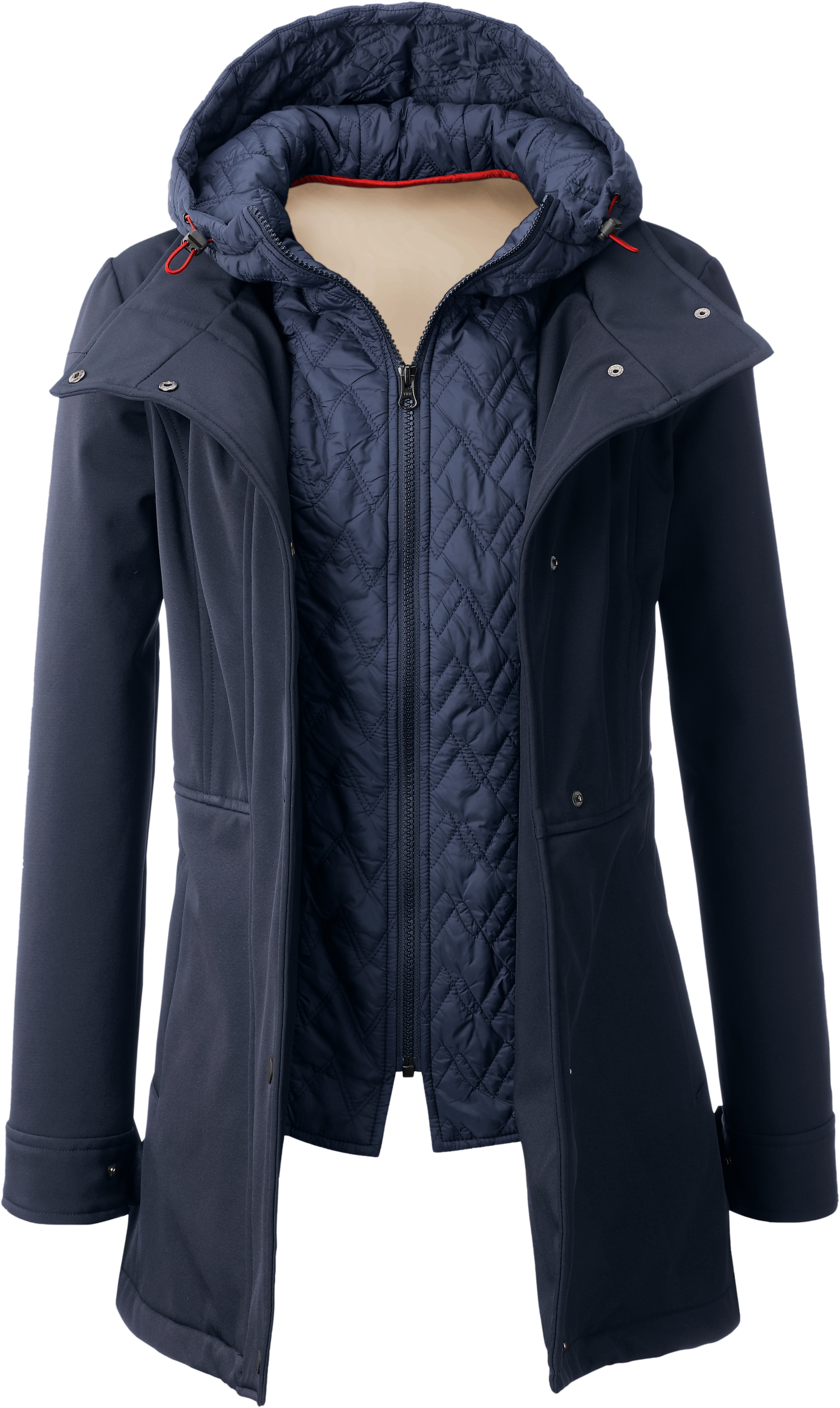 LPO Softshelljacke »LUCANIA PEAK Women«, leichte Softshelljacke mit All-Over-Print und abnehmbarer Kapuze