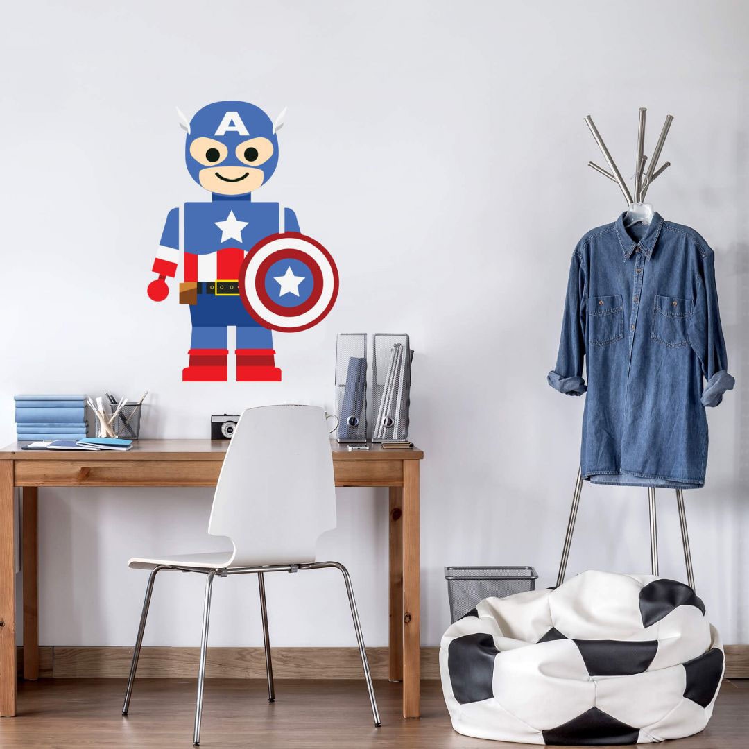 Wandtattoo »Spielfigur Held Captain America«, (1 St.), selbstklebend, entfernbar