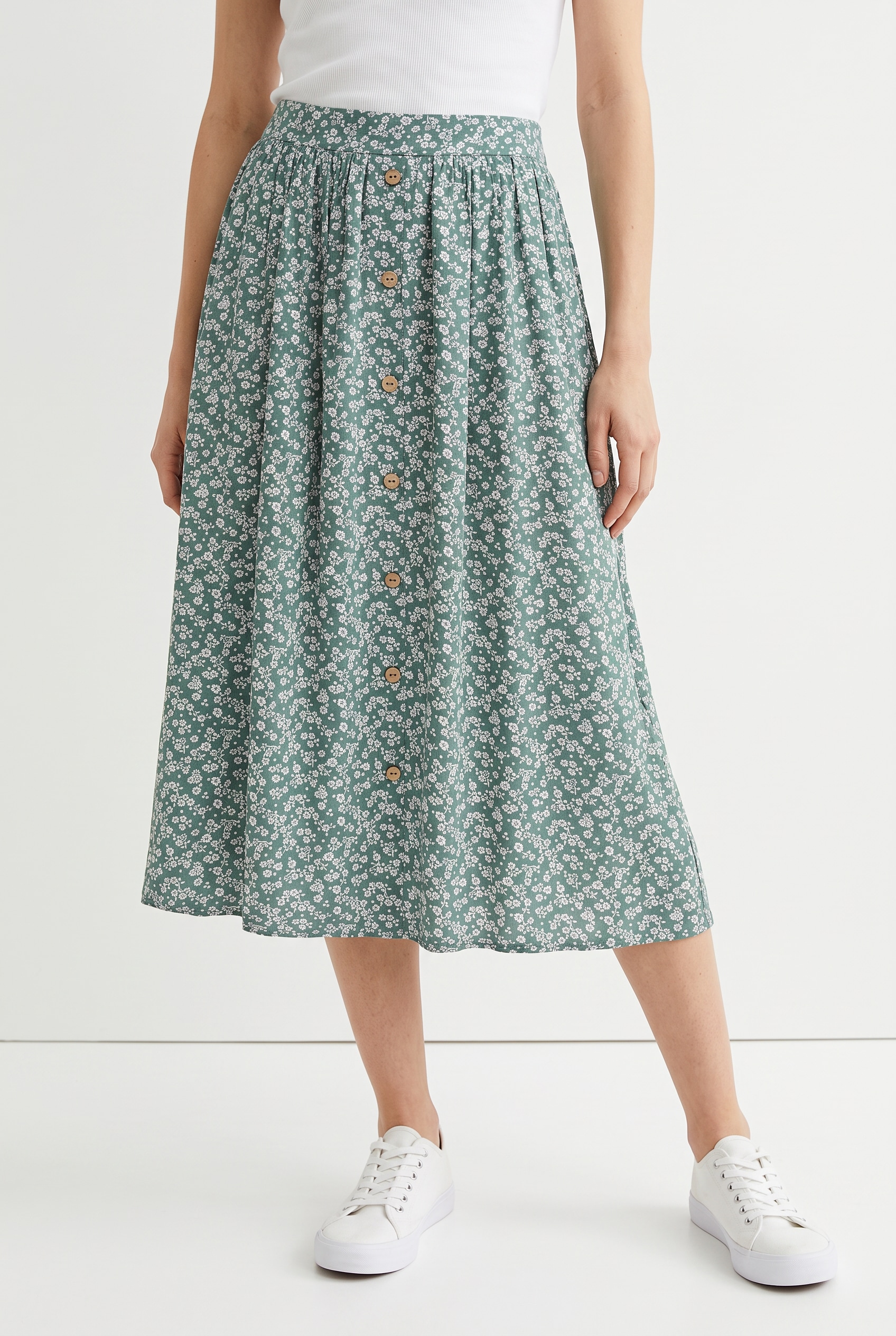 ONLY Sommerrock "ONLMILANO AOP LIFE LONG SKIRT WVN NOOS" Viskose