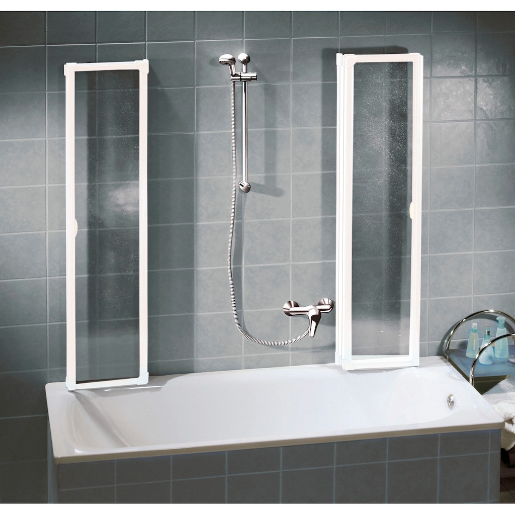 Schulte Badewannenaufsatz »Komfort«, Montage zum Kleben oder Bohren, nach Gebrauch flach an die Wand klappbar, BxTxH: 100x80x140 cm