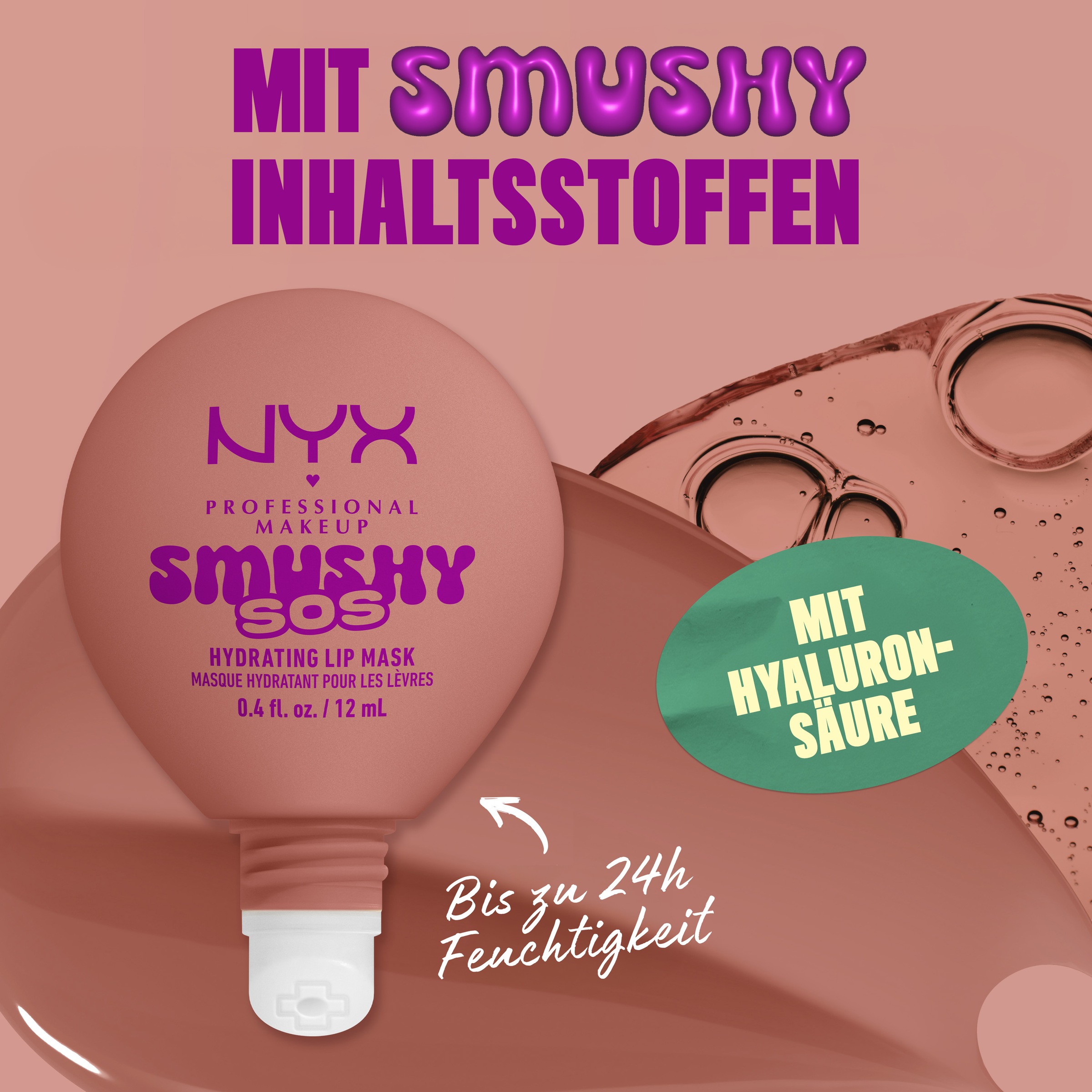 NYX PROFESSIONAL MAKEUP Lippenpflegemittel »SMUSHY SOS GLOSSSY LIP BALM« pflege, getönte Farbe und professioneller Shine, alles in einem