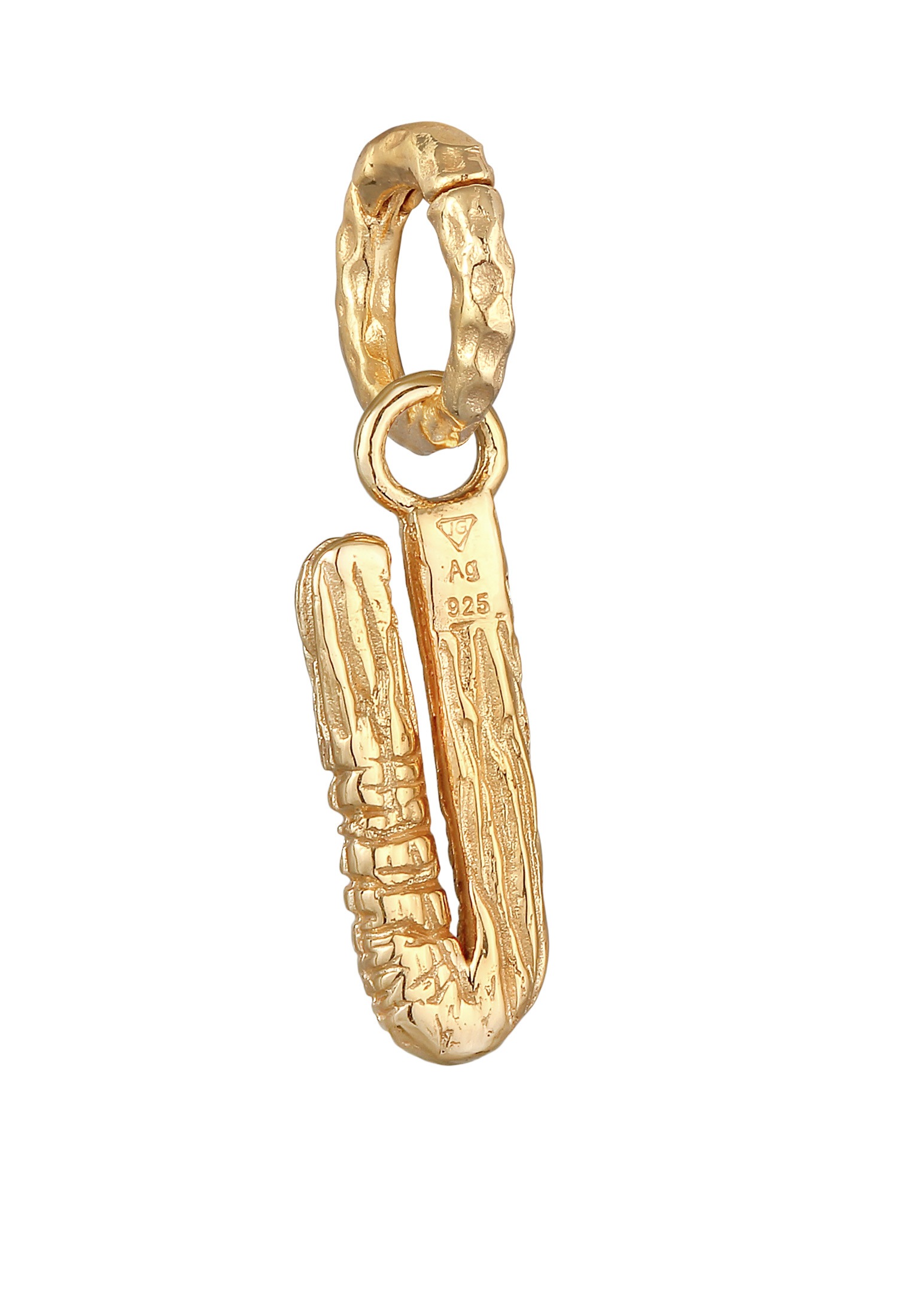 Elli Medallionanhänger »Anhänger Buchstabe U Organic Look 925 Silber vergoldet« ()