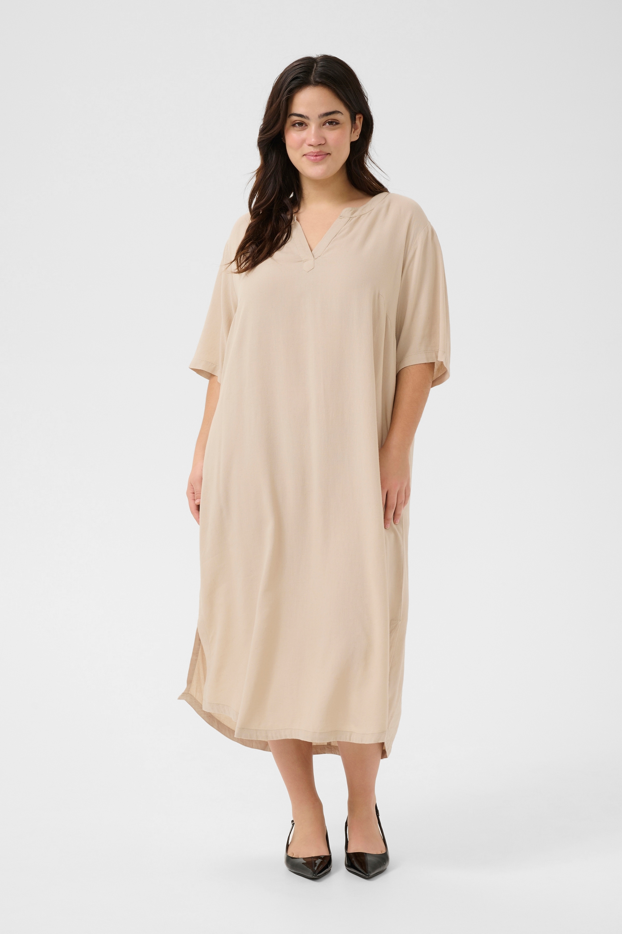 KAFFE Curve Midikleid »Damen Kleid KCmille«