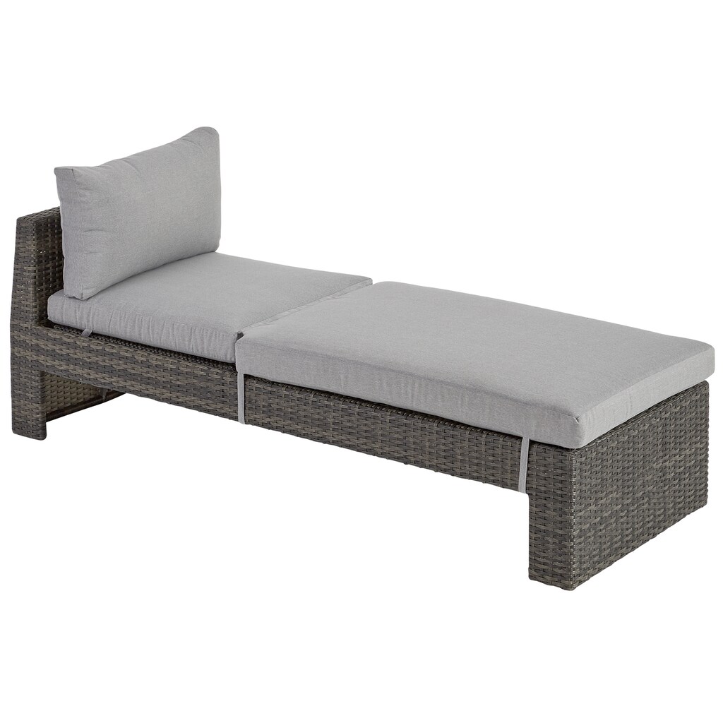 KONIFERA Gartenlounge-Set »Parga«, (Set, 4 tlg.: 2x Sofa, 2x Tisch), verstellbares Kopfteil, inkl. Auflagen