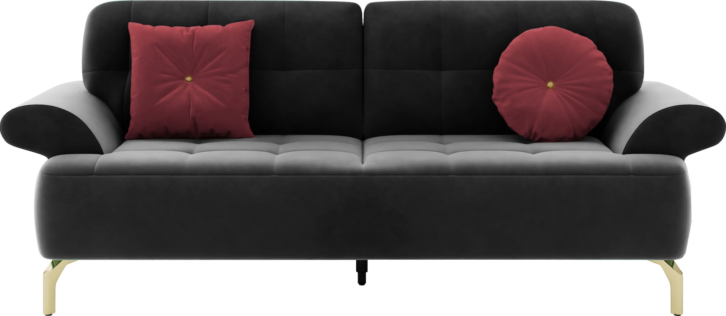 sit&more 2,5-Sitzer »Orient 1«, inkl. 2 Zierkissen mit Strass-Stein, goldfarbene Metallfüße
