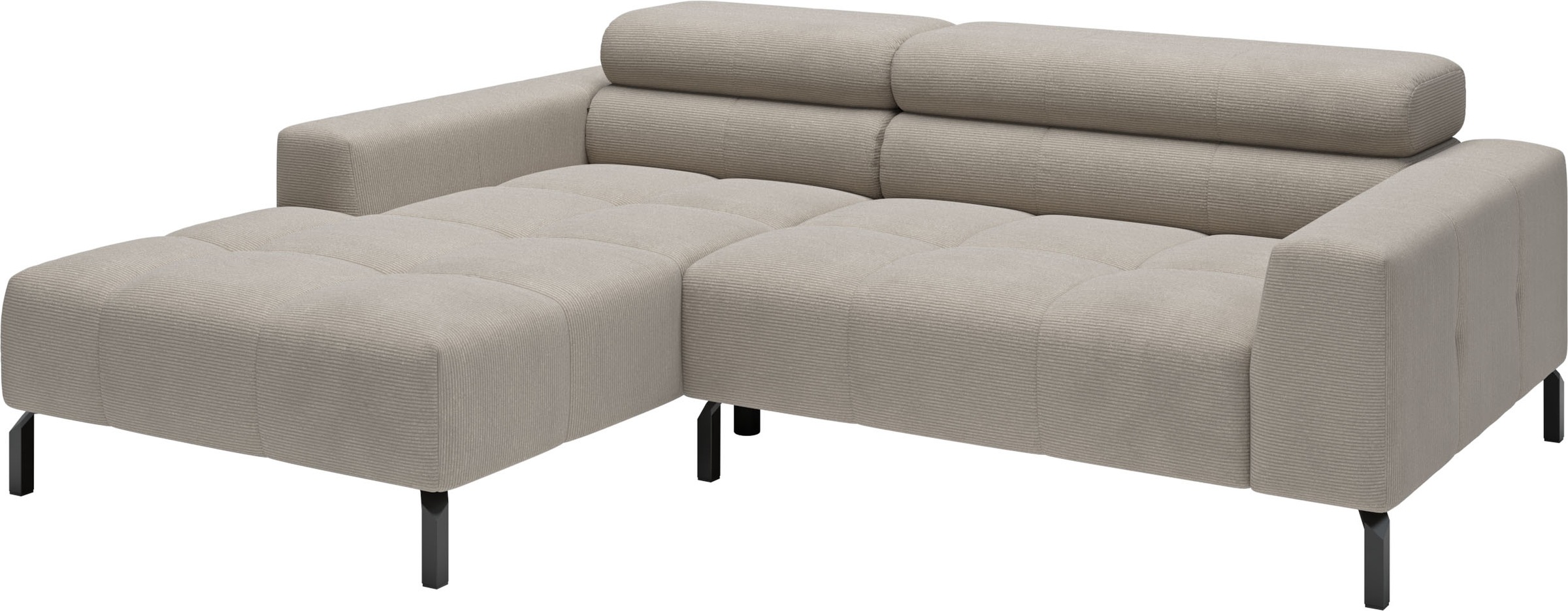 Home affaire Ecksofa »Ecksofa Claya, L-Form, Kopfteilverstellung, Breite 223 cm« Moderne Steppung, weicher Polsteraufbau & saugroboterfreundliche Höhe