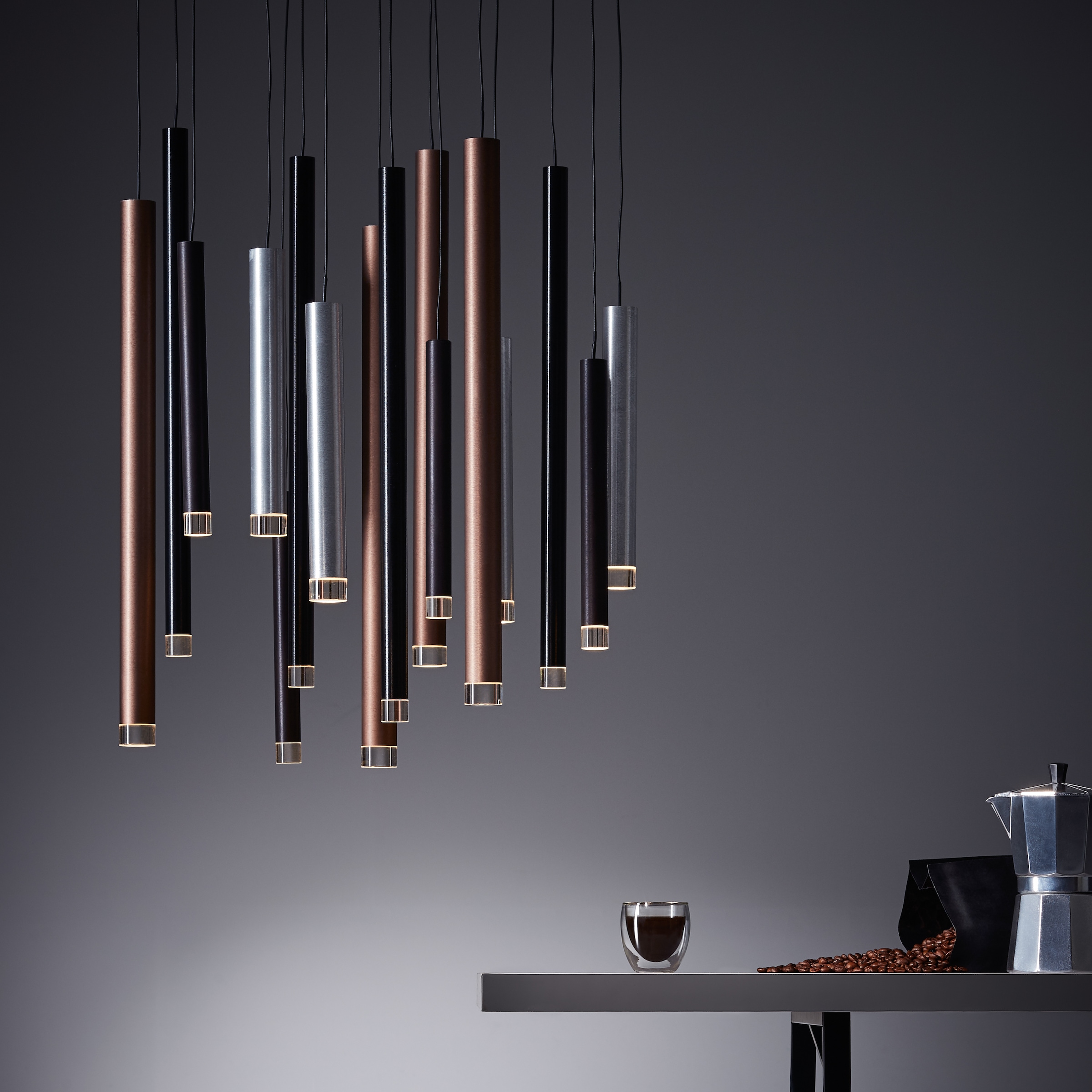 Brilliant Pendelleuchte »Cembalo« LED-Modul 1 Stk. Warmweiß LED Hängelampe 16flg braun/Kaffee