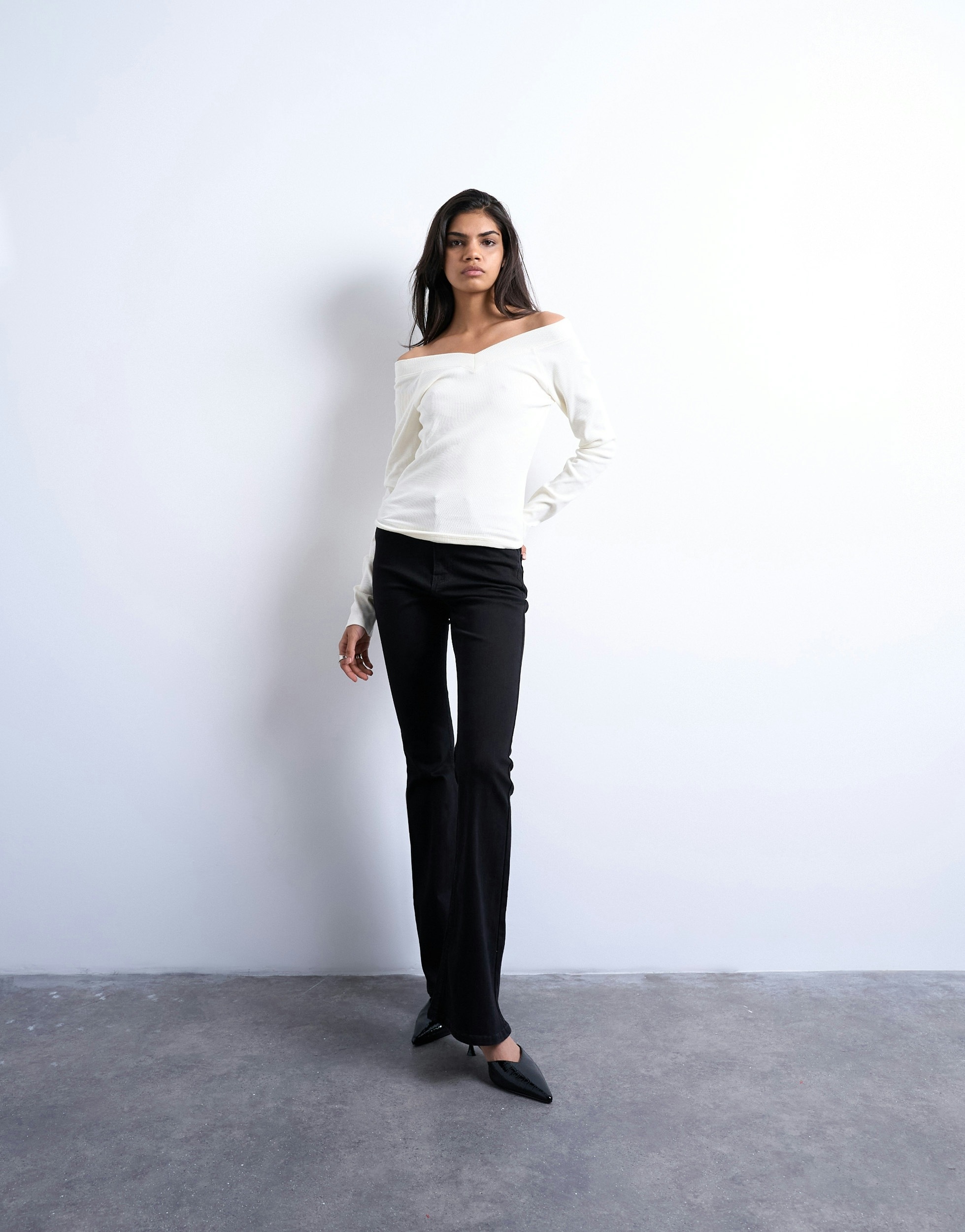 TOPSHOP Bootcut-Jeans »TSJAMIE HR FLARE DNM JEANS BL NOOS« Baumwollmischung, bootcut fit, high waist