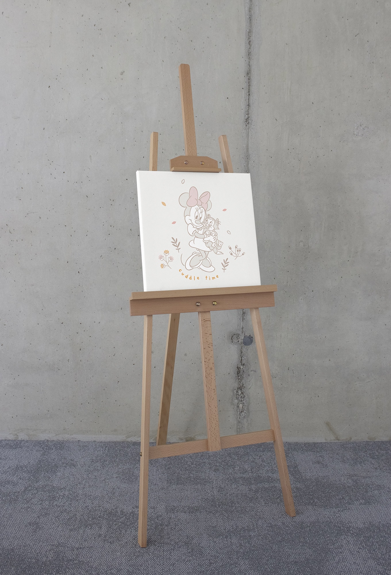 Komar Leinwandbild »Disney Minnie Mouse Cuddle Time«, Disney, (1 St.), 40 x 40 cm (Breite x Höhe) - Kinderzimmer, Dekoration