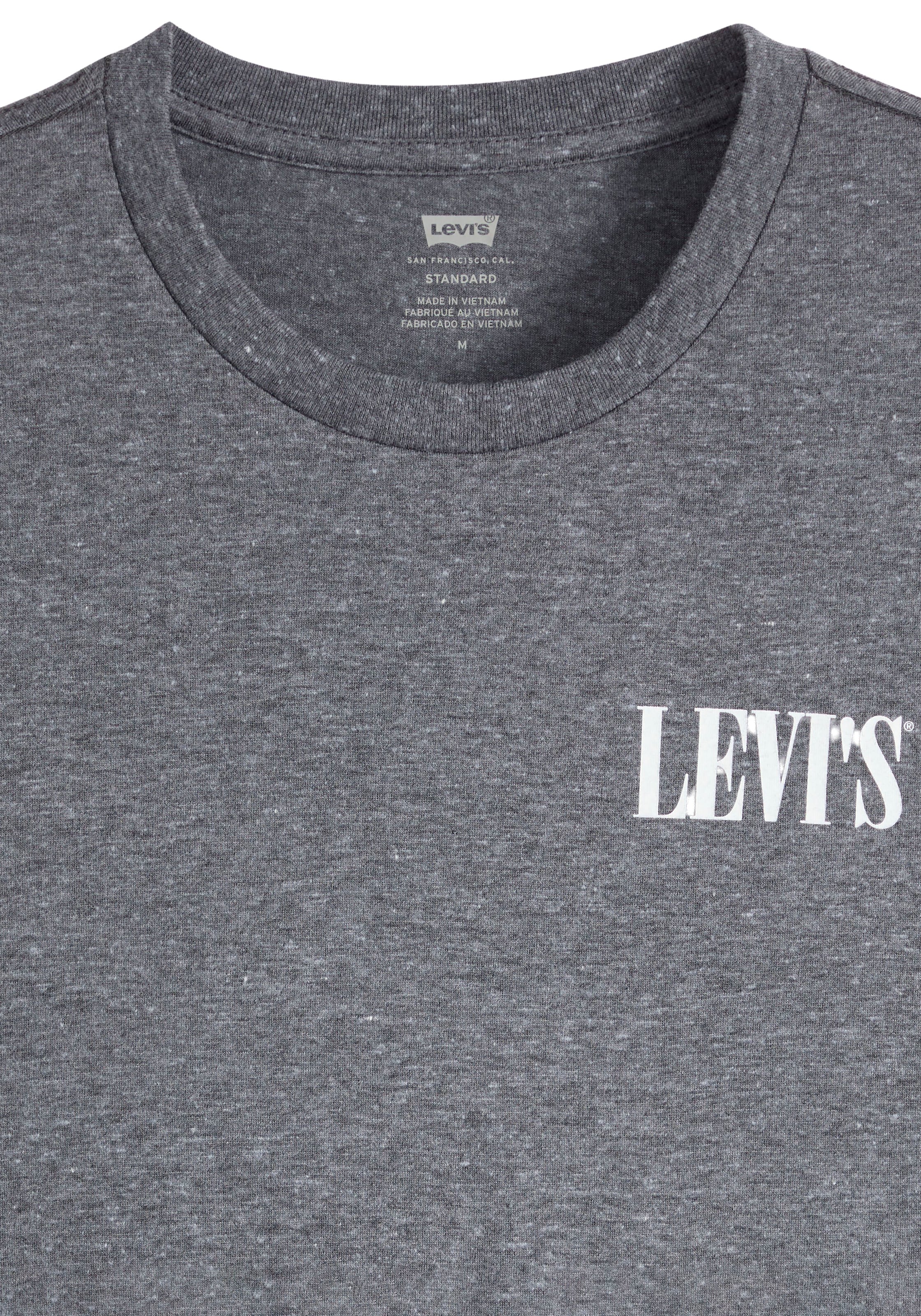Levi's® T-Shirt »GRAPHIC CREWNECK TEE« Melierter Feinstrick, pflegeleichter Materialmix