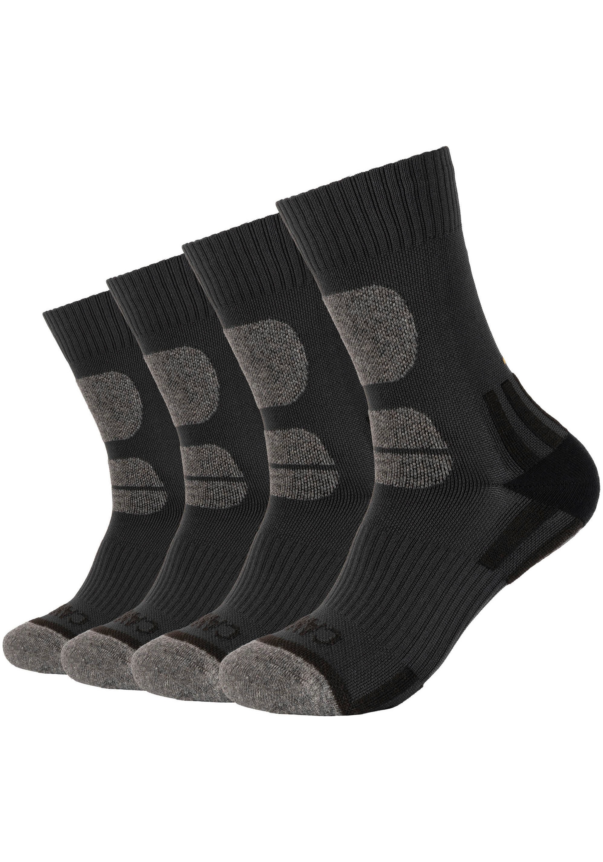 Camano Wandersocken, (4er Pack), Funktionssocken, knöchelhalt anatomische Passform, Fußgewölbe-Stütze