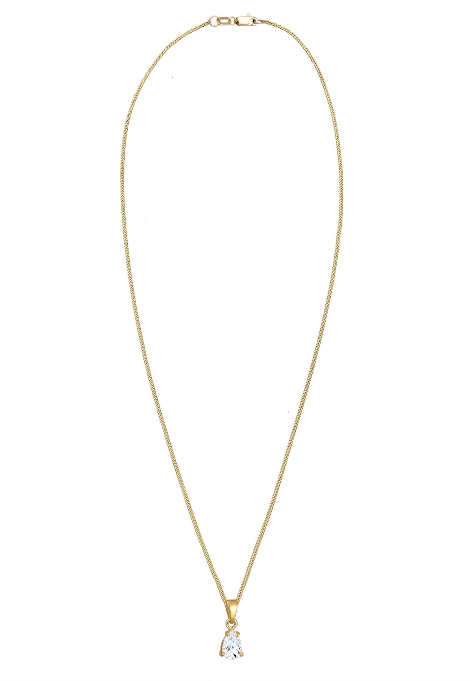 Elli Premium Silberkette »Halskette Topas Edelstein Tropfen Solitär 375er Gelbgold«